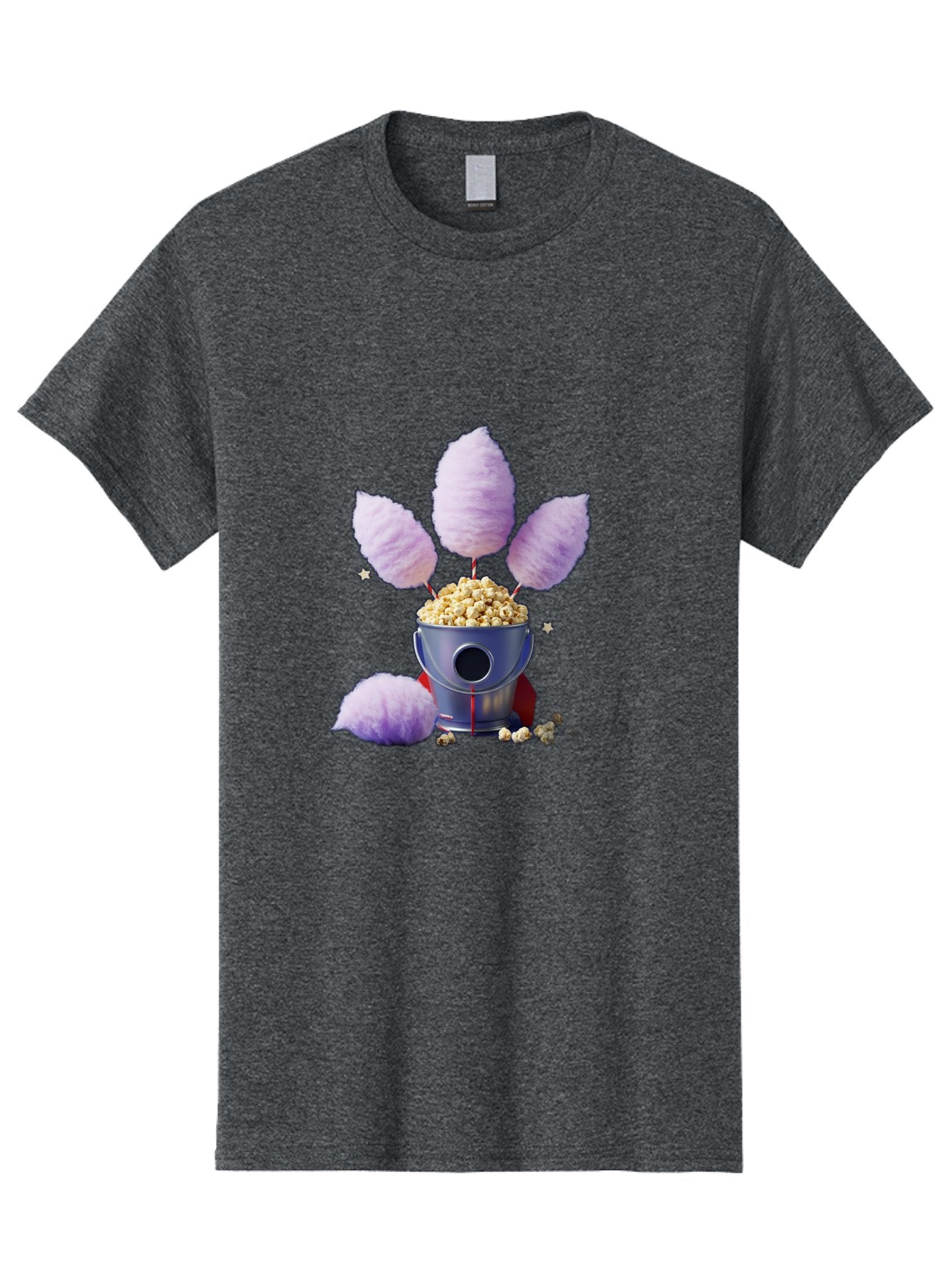 Cotton-Candy-Machine Men'S Graphic Tee, 100% Cotton, Comfortable Casual Summer Wear, Machine Washable, Cotton Candy Machine, Popcorn, Fluffy Treats, Carnival Delights, Sweet Tooth, Fun Snacks, Party Favors, Whimsical Dessert Bac922 15