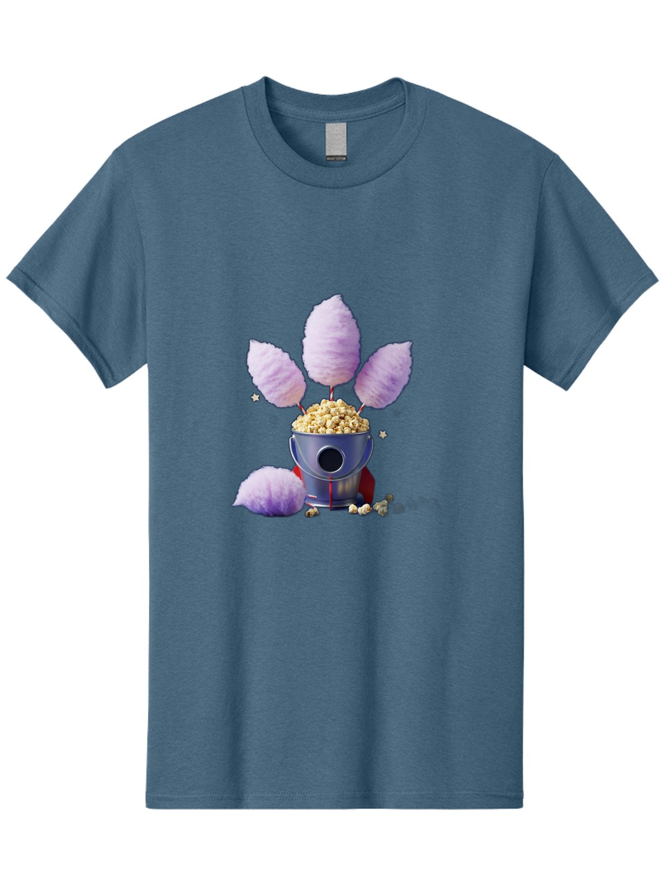 Cotton-Candy-Machine Men'S Graphic Tee, 100% Cotton, Comfortable Casual Summer Wear, Machine Washable, Cotton Candy Machine, Popcorn, Fluffy Treats, Carnival Delights, Sweet Tooth, Fun Snacks, Party Favors, Whimsical Dessert Bac922 6