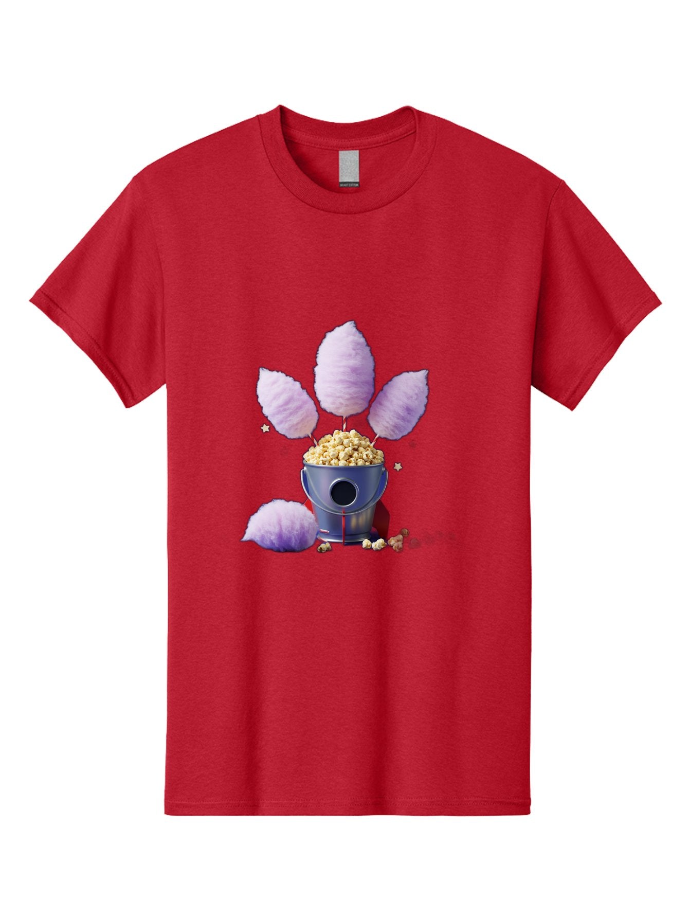 Cotton-Candy-Machine Men'S Graphic Tee, 100% Cotton, Comfortable Casual Summer Wear, Machine Washable, Cotton Candy Machine, Popcorn, Fluffy Treats, Carnival Delights, Sweet Tooth, Fun Snacks, Party Favors, Whimsical Dessert Bac922 10