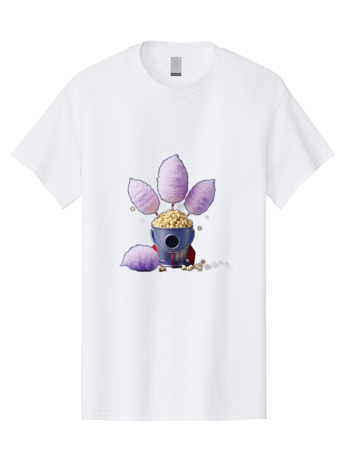 Cotton-Candy-Machine Men'S Graphic Tee, 100% Cotton, Comfortable Casual Summer Wear, Machine Washable, Cotton Candy Machine, Popcorn, Fluffy Treats, Carnival Delights, Sweet Tooth, Fun Snacks, Party Favors, Whimsical Dessert Bac922 3