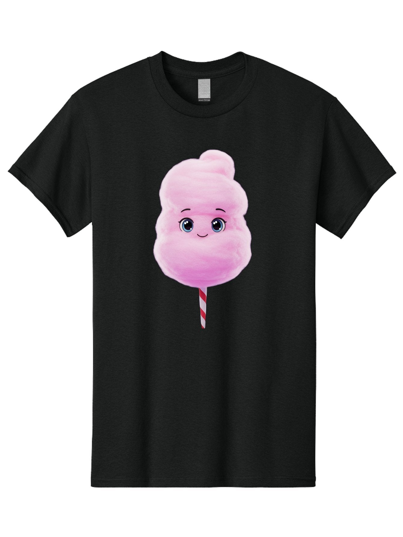Cotton-Candy Men'S Graphic Tee, 100% Cotton, Comfortable Casual Summer Wear, Machine Washable, Pink Cotton Candy, Cartoon Character, Fluffy Treat, Sweet Snack, Fun Food, Playful Design, Cartoon Style, Fluffy Texture, Cute Face Bac923 13