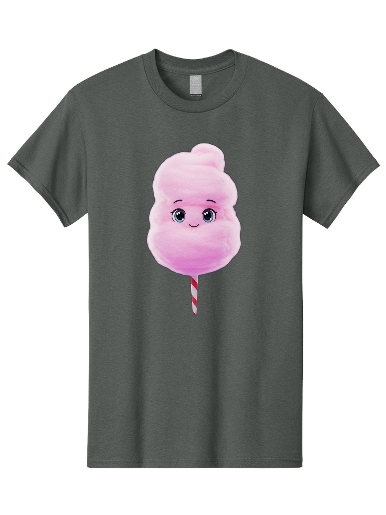 Cotton-Candy Men'S Graphic Tee, 100% Cotton, Comfortable Casual Summer Wear, Machine Washable, Pink Cotton Candy, Cartoon Character, Fluffy Treat, Sweet Snack, Fun Food, Playful Design, Cartoon Style, Fluffy Texture, Cute Face Bac923