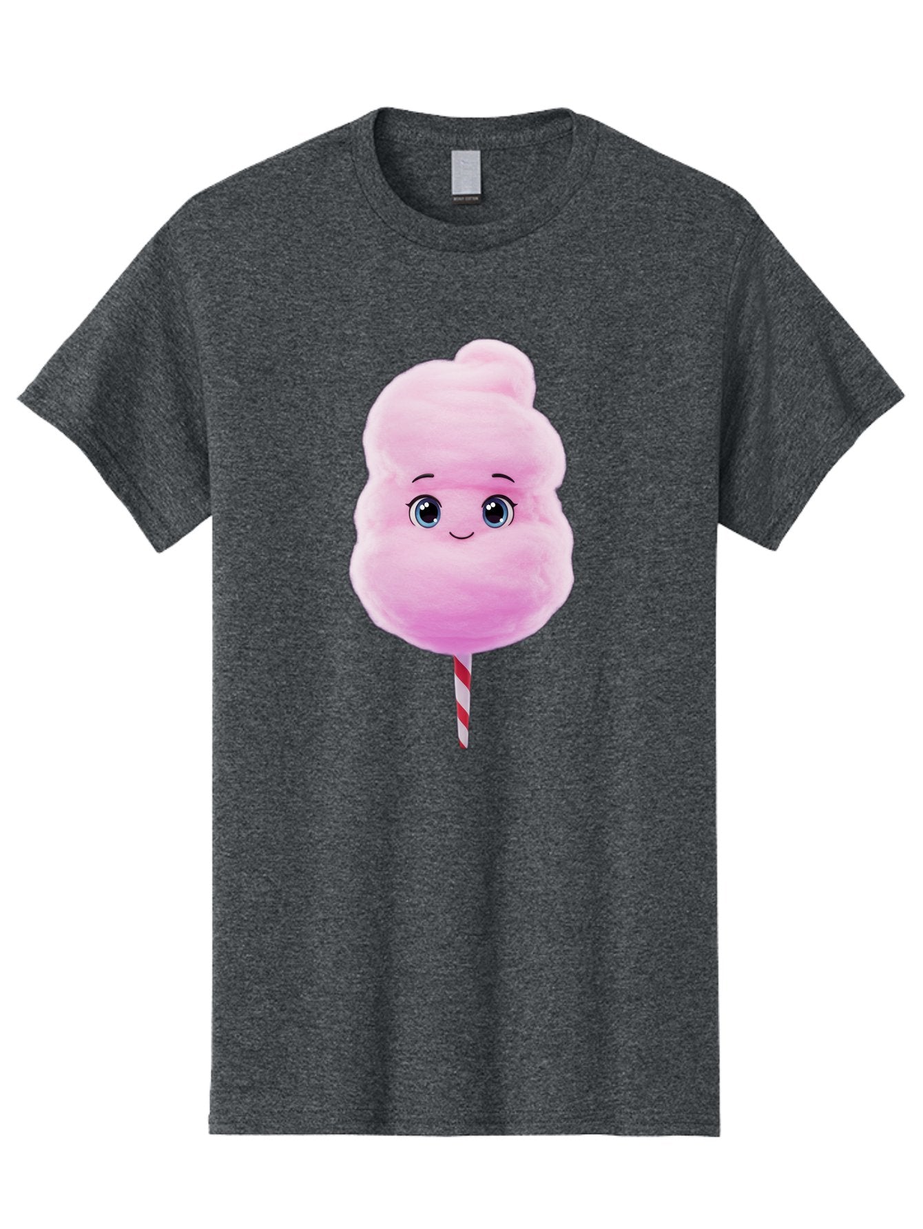 Cotton-Candy Men'S Graphic Tee, 100% Cotton, Comfortable Casual Summer Wear, Machine Washable, Pink Cotton Candy, Cartoon Character, Fluffy Treat, Sweet Snack, Fun Food, Playful Design, Cartoon Style, Fluffy Texture, Cute Face Bac923 11