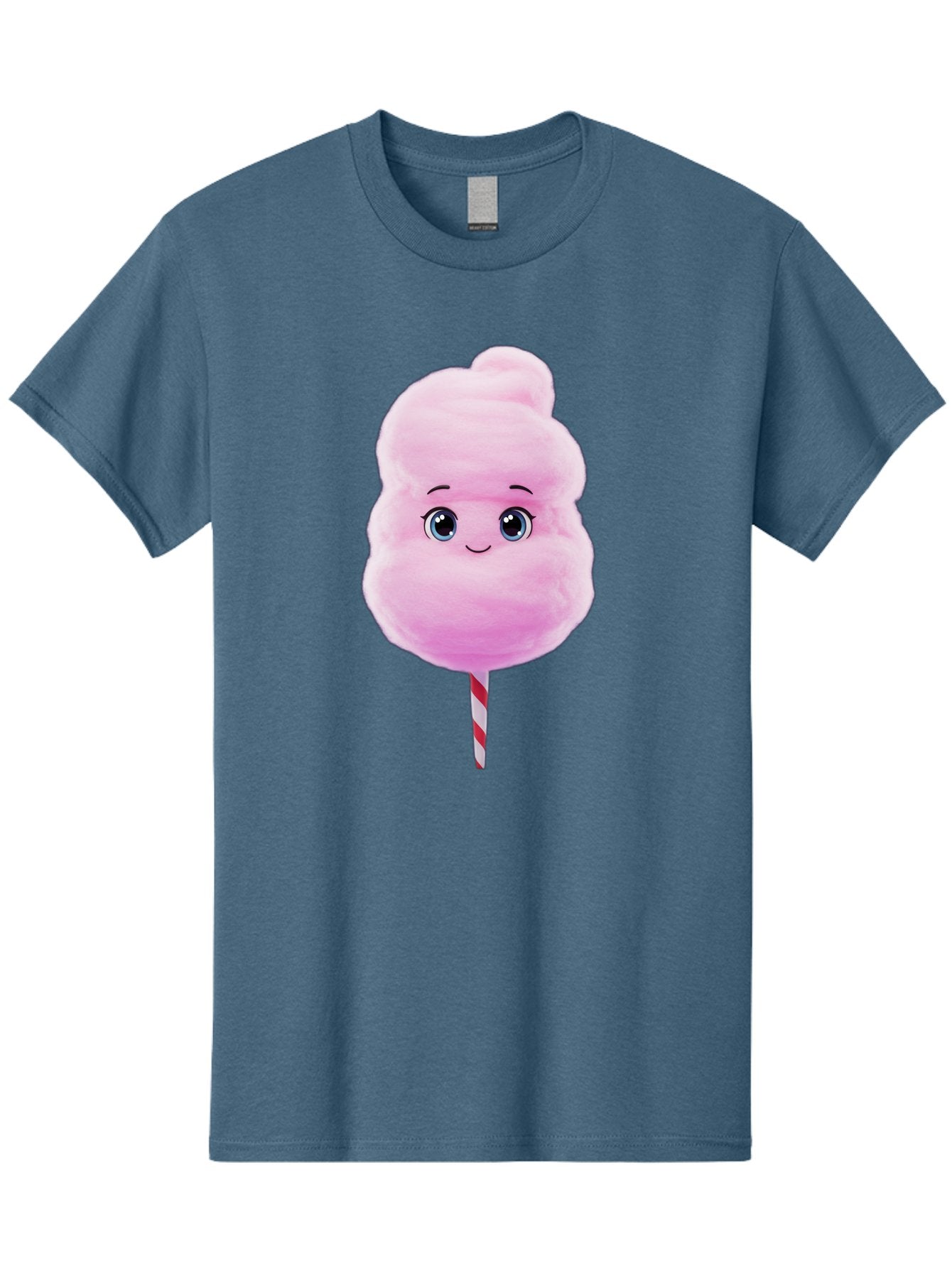 Cotton-Candy Men'S Graphic Tee, 100% Cotton, Comfortable Casual Summer Wear, Machine Washable, Pink Cotton Candy, Cartoon Character, Fluffy Treat, Sweet Snack, Fun Food, Playful Design, Cartoon Style, Fluffy Texture, Cute Face Bac923 10