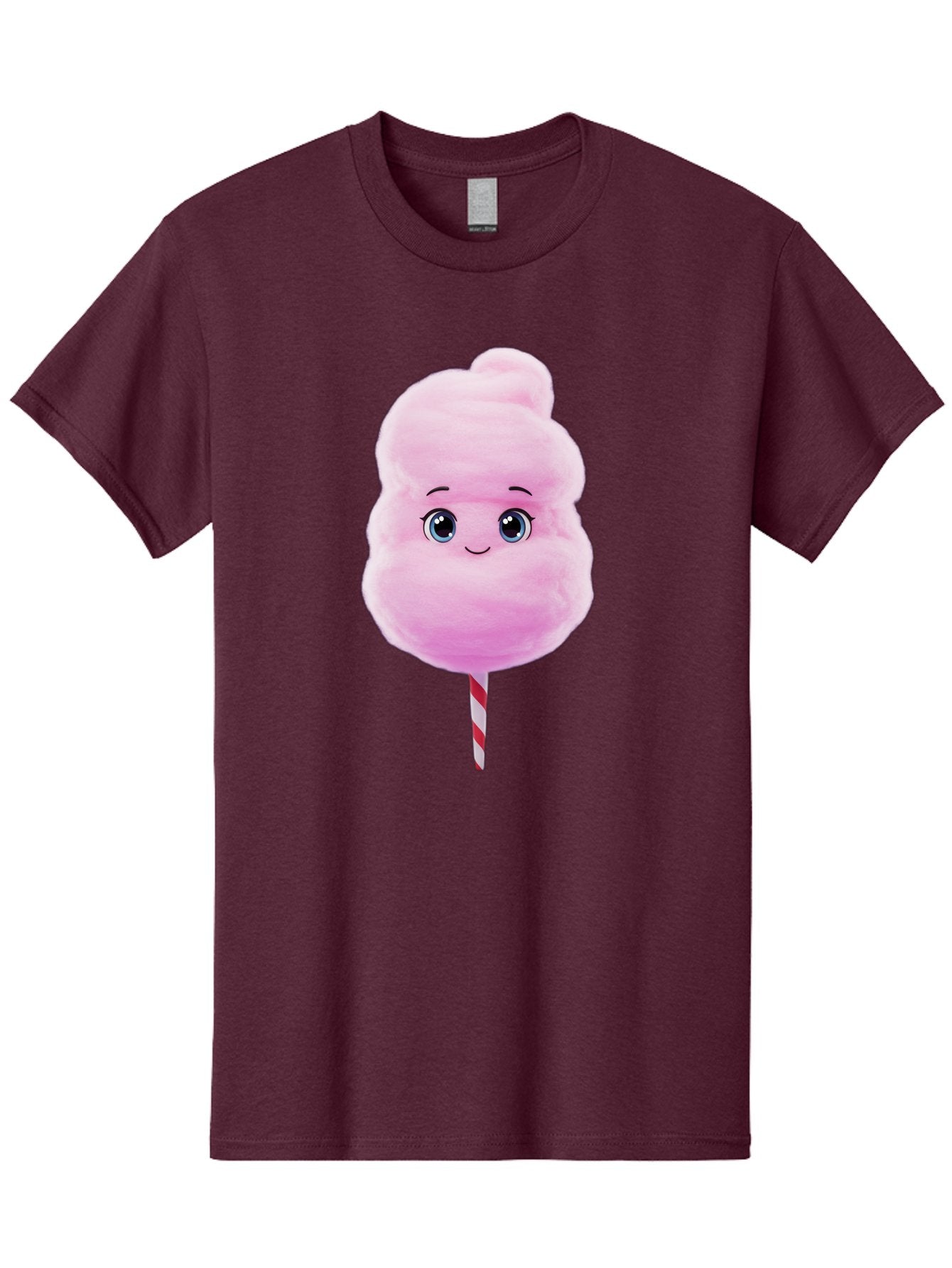 Cotton-Candy Men'S Graphic Tee, 100% Cotton, Comfortable Casual Summer Wear, Machine Washable, Pink Cotton Candy, Cartoon Character, Fluffy Treat, Sweet Snack, Fun Food, Playful Design, Cartoon Style, Fluffy Texture, Cute Face Bac923 9