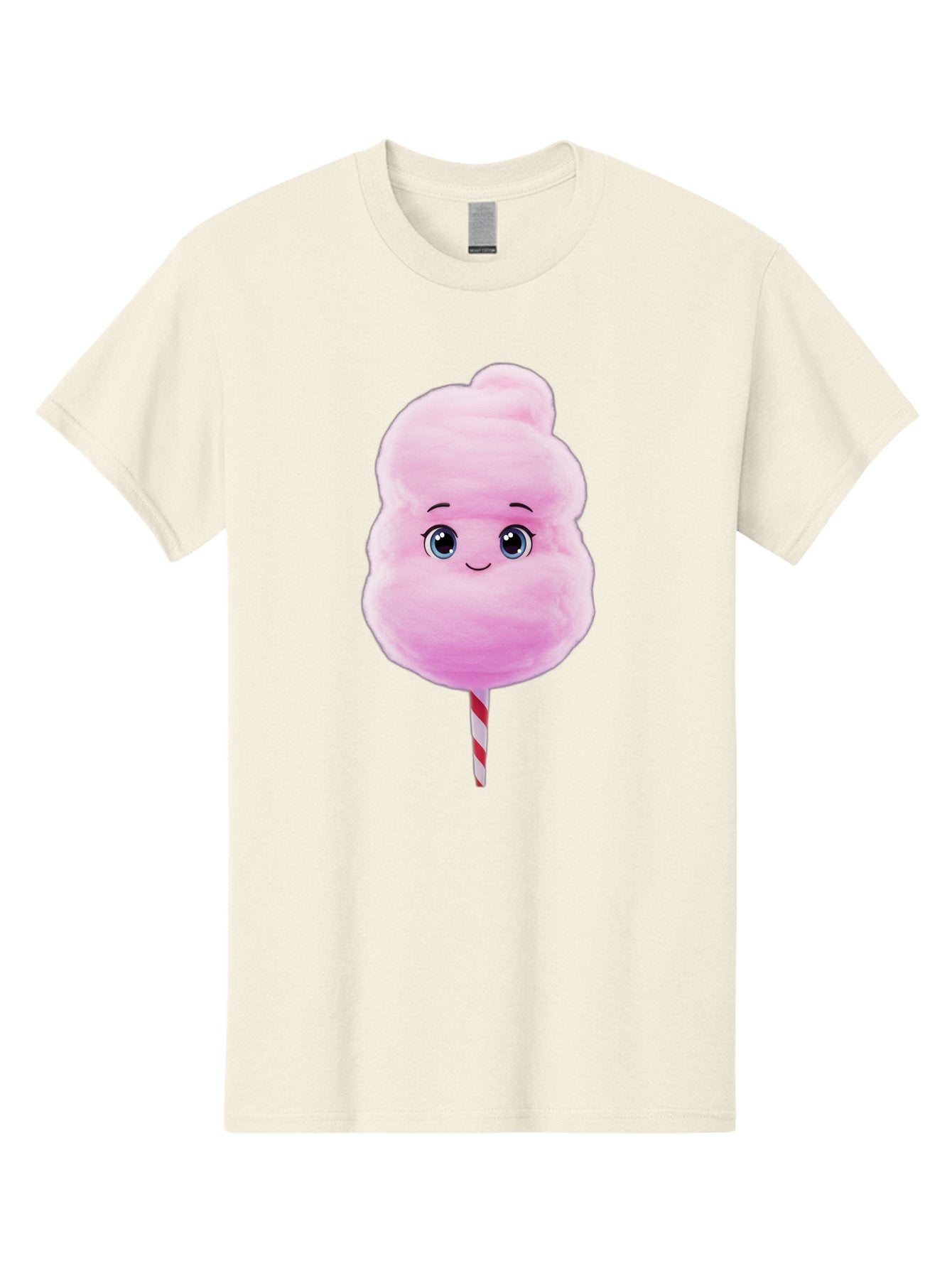Cotton-Candy Men'S Graphic Tee, 100% Cotton, Comfortable Casual Summer Wear, Machine Washable, Pink Cotton Candy, Cartoon Character, Fluffy Treat, Sweet Snack, Fun Food, Playful Design, Cartoon Style, Fluffy Texture, Cute Face Bac923 7