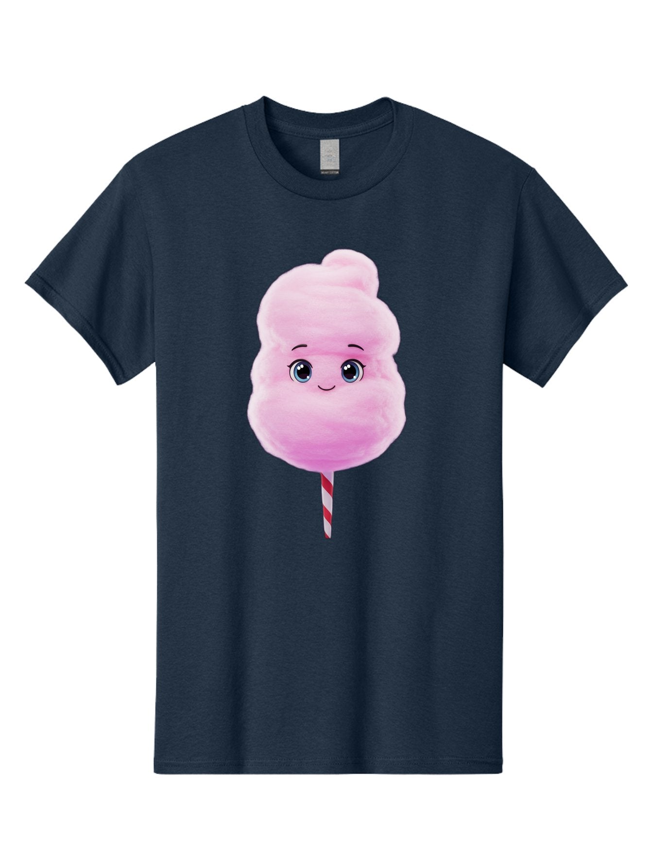 Cotton-Candy Men'S Graphic Tee, 100% Cotton, Comfortable Casual Summer Wear, Machine Washable, Pink Cotton Candy, Cartoon Character, Fluffy Treat, Sweet Snack, Fun Food, Playful Design, Cartoon Style, Fluffy Texture, Cute Face Bac923 8