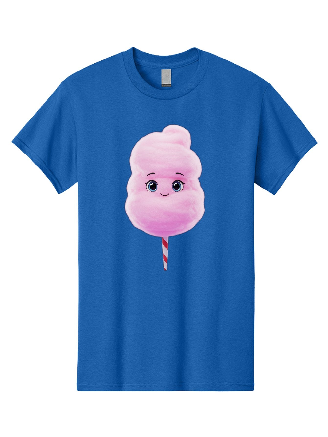 Cotton-Candy Men'S Graphic Tee, 100% Cotton, Comfortable Casual Summer Wear, Machine Washable, Pink Cotton Candy, Cartoon Character, Fluffy Treat, Sweet Snack, Fun Food, Playful Design, Cartoon Style, Fluffy Texture, Cute Face Bac923 3