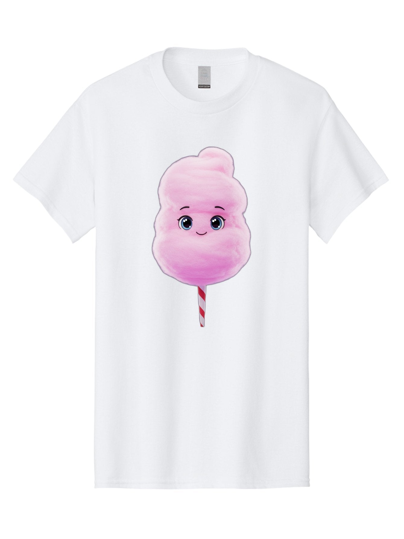 Cotton-Candy Men'S Graphic Tee, 100% Cotton, Comfortable Casual Summer Wear, Machine Washable, Pink Cotton Candy, Cartoon Character, Fluffy Treat, Sweet Snack, Fun Food, Playful Design, Cartoon Style, Fluffy Texture, Cute Face Bac923 6