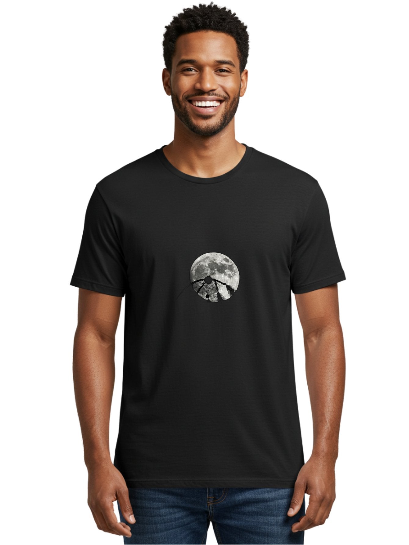 Cracked-Moon Men'S Graphic Tee, 100% Cotton, Comfortable Casual Summer Wear, Machine Washable, Horseshoe Crab Silhouette, Moonlit Night, Lunar Background, Ocean Creature, Wildlife Illustration, Marine Life, Nocturnal Animal, Abstract Art Bac925 18