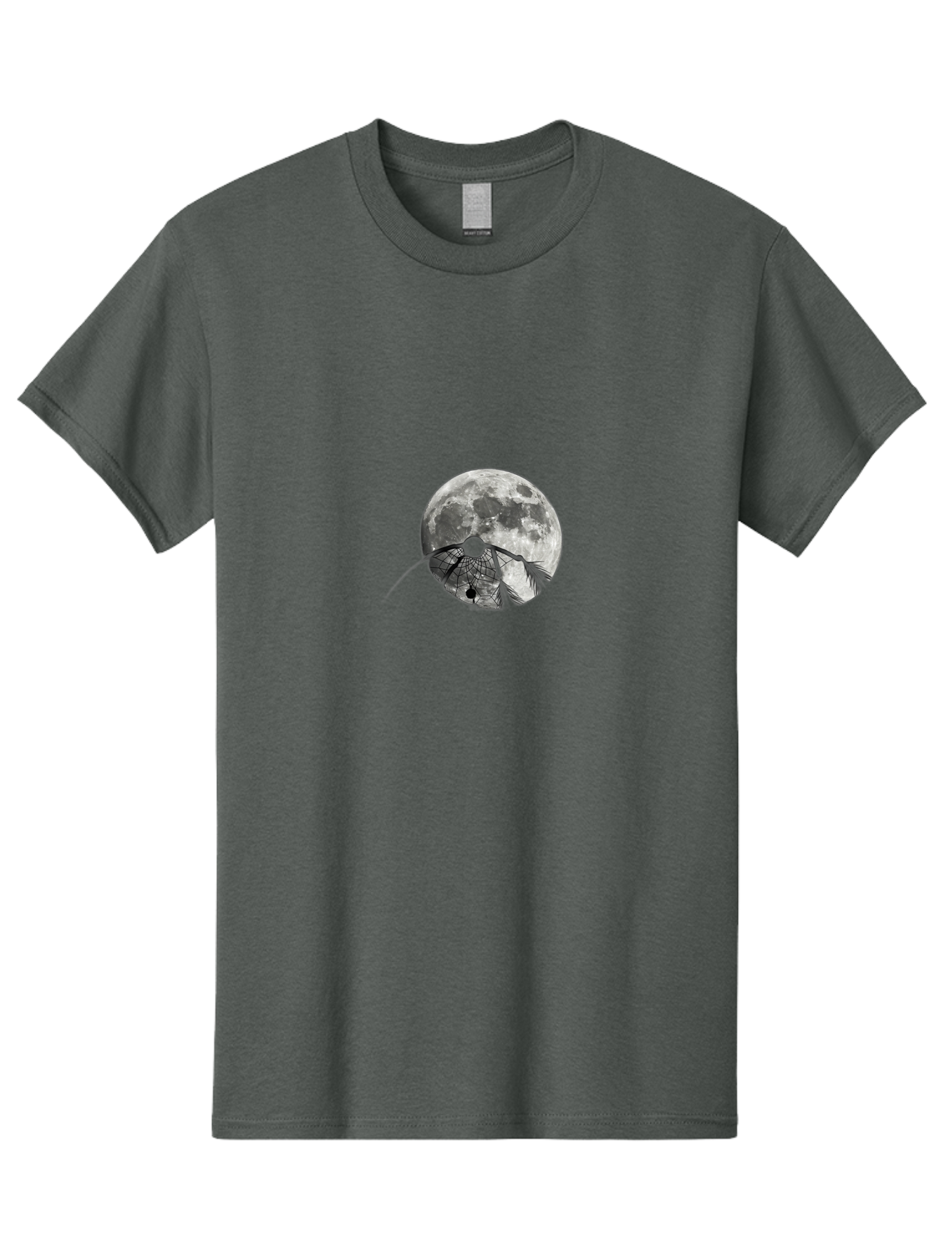 Cracked-Moon Men'S Graphic Tee, 100% Cotton, Comfortable Casual Summer Wear, Machine Washable, Horseshoe Crab Silhouette, Moonlit Night, Lunar Background, Ocean Creature, Wildlife Illustration, Marine Life, Nocturnal Animal, Abstract Art Bac925 7