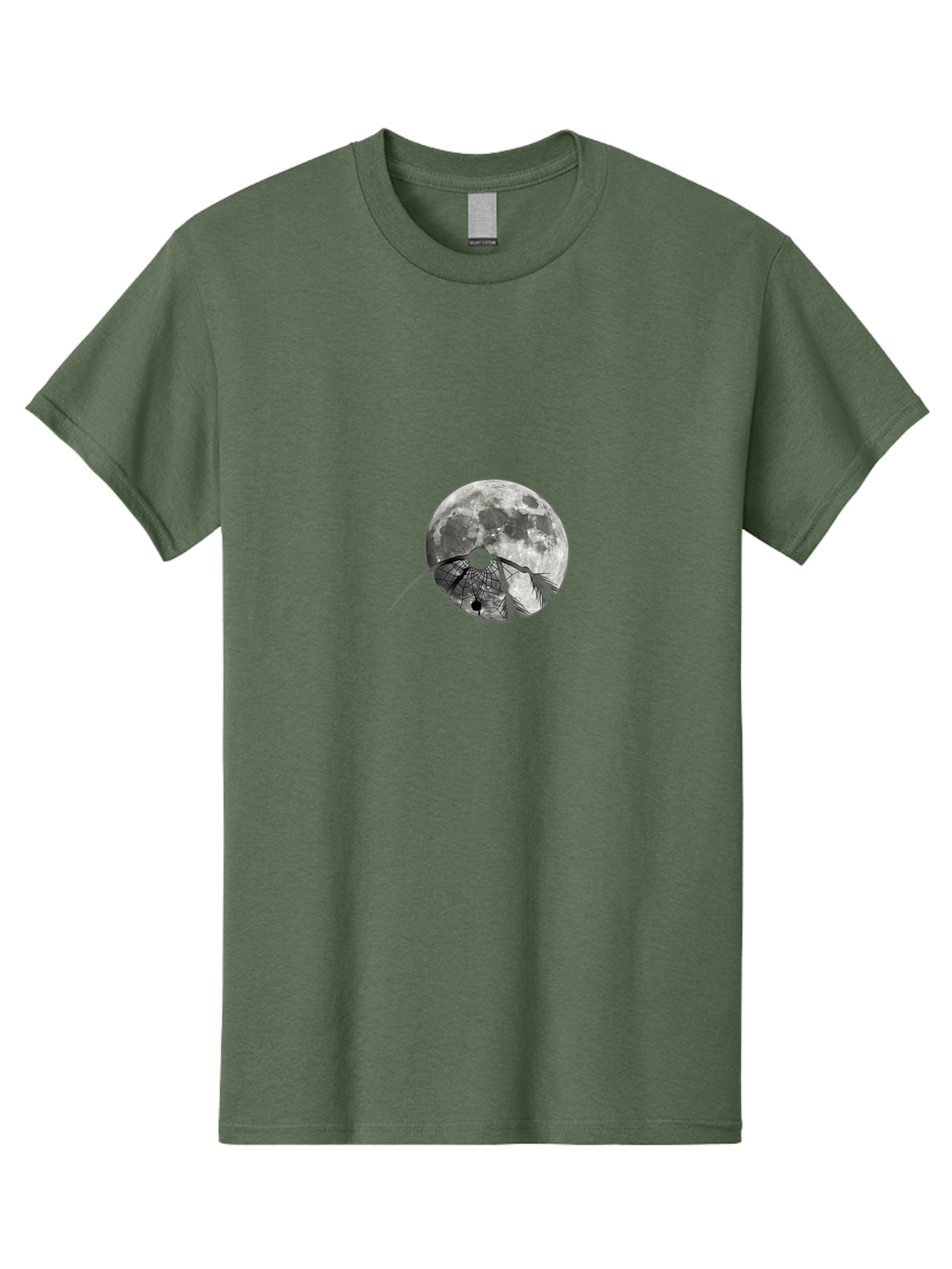 Cracked-Moon Men'S Graphic Tee, 100% Cotton, Comfortable Casual Summer Wear, Machine Washable, Horseshoe Crab Silhouette, Moonlit Night, Lunar Background, Ocean Creature, Wildlife Illustration, Marine Life, Nocturnal Animal, Abstract Art Bac925