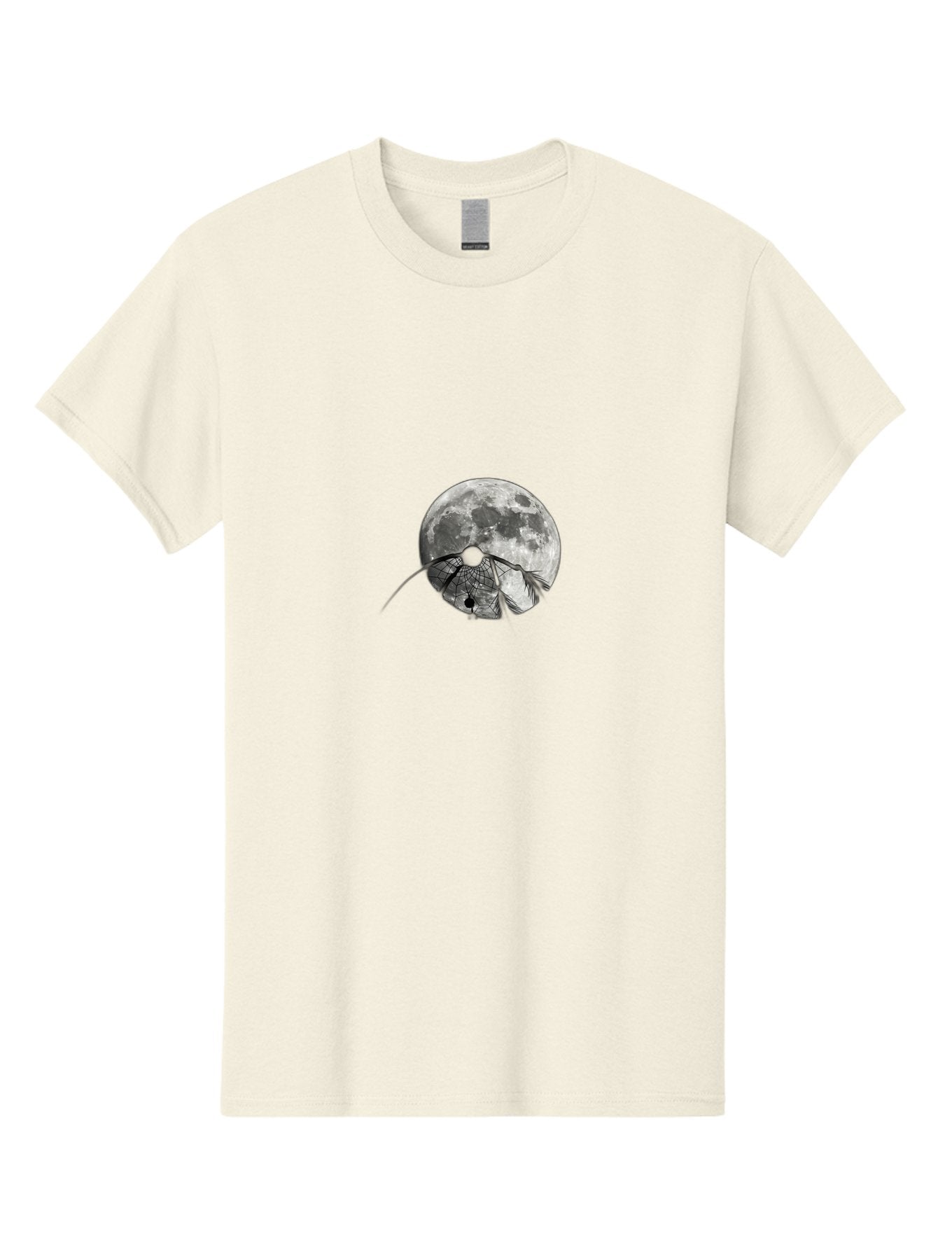 Cracked-Moon Men'S Graphic Tee, 100% Cotton, Comfortable Casual Summer Wear, Machine Washable, Horseshoe Crab Silhouette, Moonlit Night, Lunar Background, Ocean Creature, Wildlife Illustration, Marine Life, Nocturnal Animal, Abstract Art Bac925 9