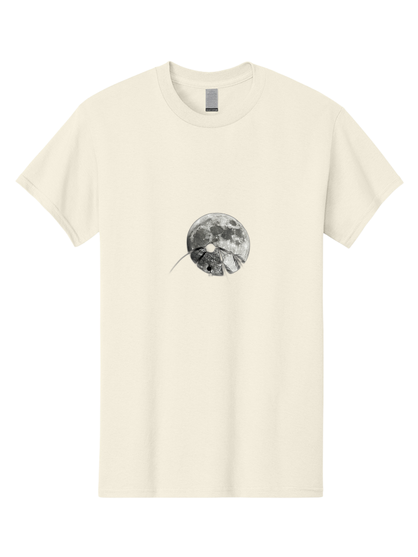 Cracked-Moon Men'S Graphic Tee, 100% Cotton, Comfortable Casual Summer Wear, Machine Washable, Horseshoe Crab Silhouette, Moonlit Night, Lunar Background, Ocean Creature, Wildlife Illustration, Marine Life, Nocturnal Animal, Abstract Art Bac925 5