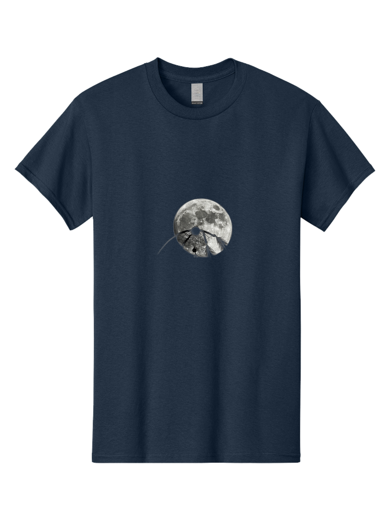 Cracked-Moon Men'S Graphic Tee, 100% Cotton, Comfortable Casual Summer Wear, Machine Washable, Horseshoe Crab Silhouette, Moonlit Night, Lunar Background, Ocean Creature, Wildlife Illustration, Marine Life, Nocturnal Animal, Abstract Art Bac925 3