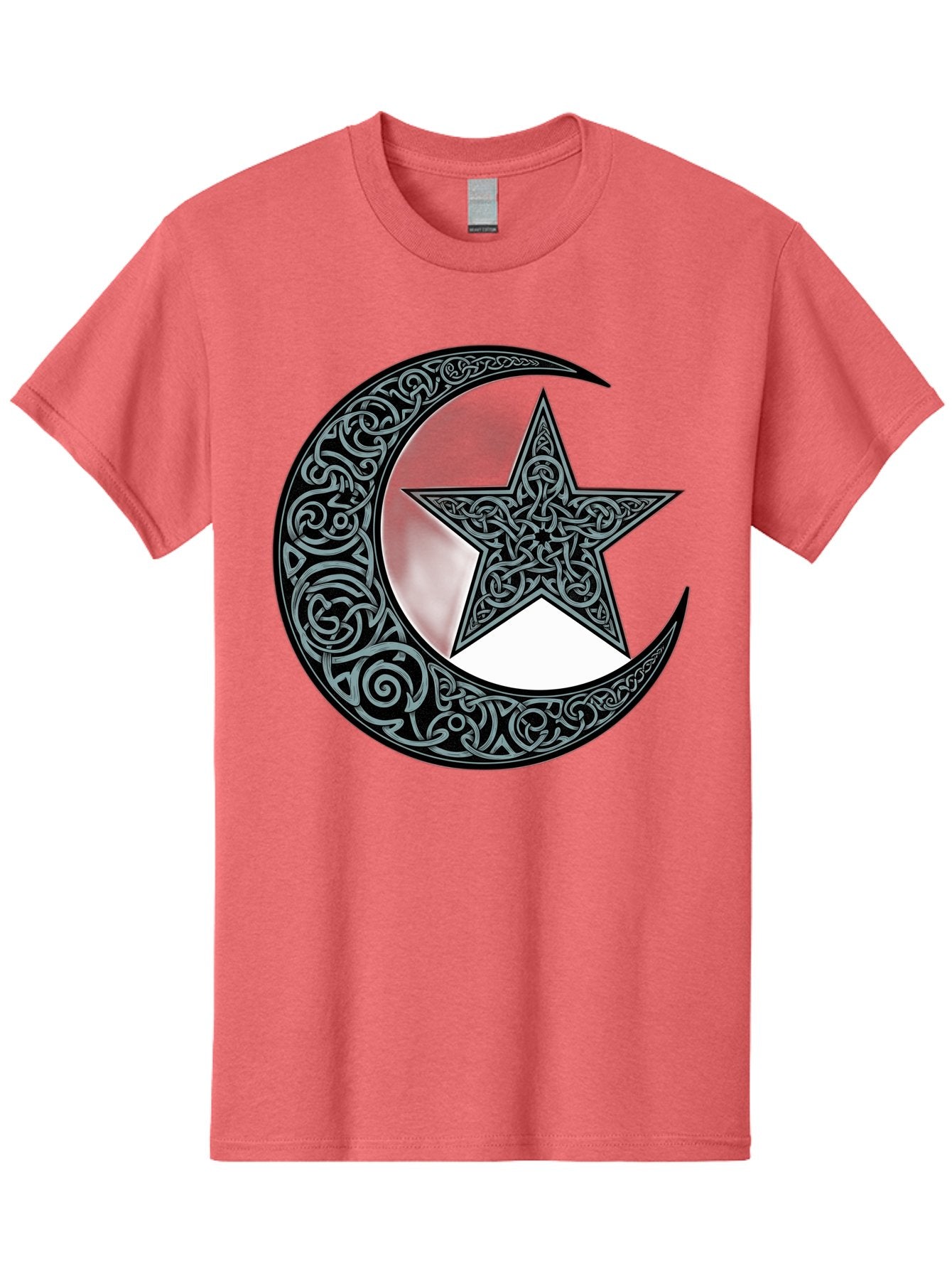 Crescent-Moon-Star Men'S Graphic Tee, 100% Cotton, Comfortable Casual Summer Wear, Machine Washable, Crescent Moon, Star Symbol, Islamic Symbol, Arabic Art, Intricate Designs, Ornate Patterns, Cultural Heritage, Islamic Art, Bac933 8