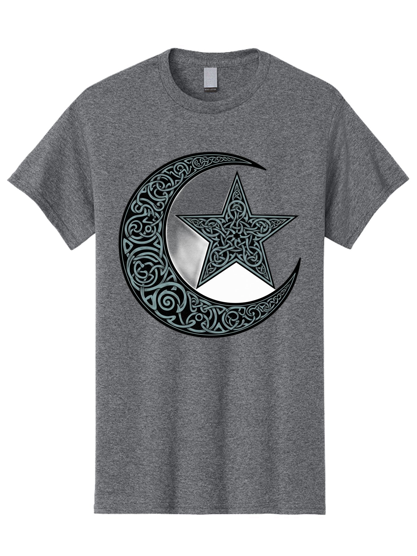 Crescent-Moon-Star Men'S Graphic Tee, 100% Cotton, Comfortable Casual Summer Wear, Machine Washable, Crescent Moon, Star Symbol, Islamic Symbol, Arabic Art, Intricate Designs, Ornate Patterns, Cultural Heritage, Islamic Art, Bac933 10