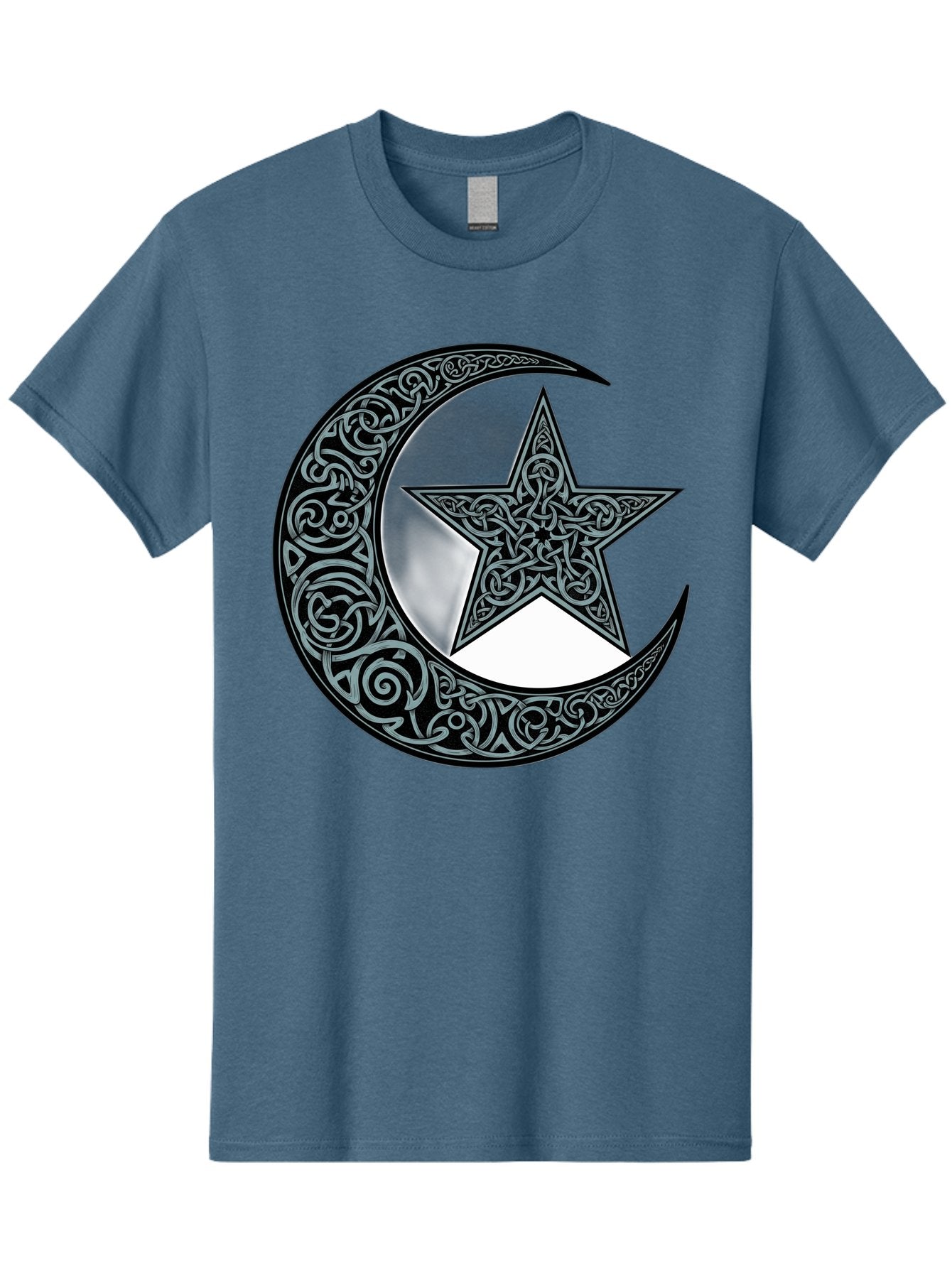 Crescent-Moon-Star Men'S Graphic Tee, 100% Cotton, Comfortable Casual Summer Wear, Machine Washable, Crescent Moon, Star Symbol, Islamic Symbol, Arabic Art, Intricate Designs, Ornate Patterns, Cultural Heritage, Islamic Art, Bac933 5