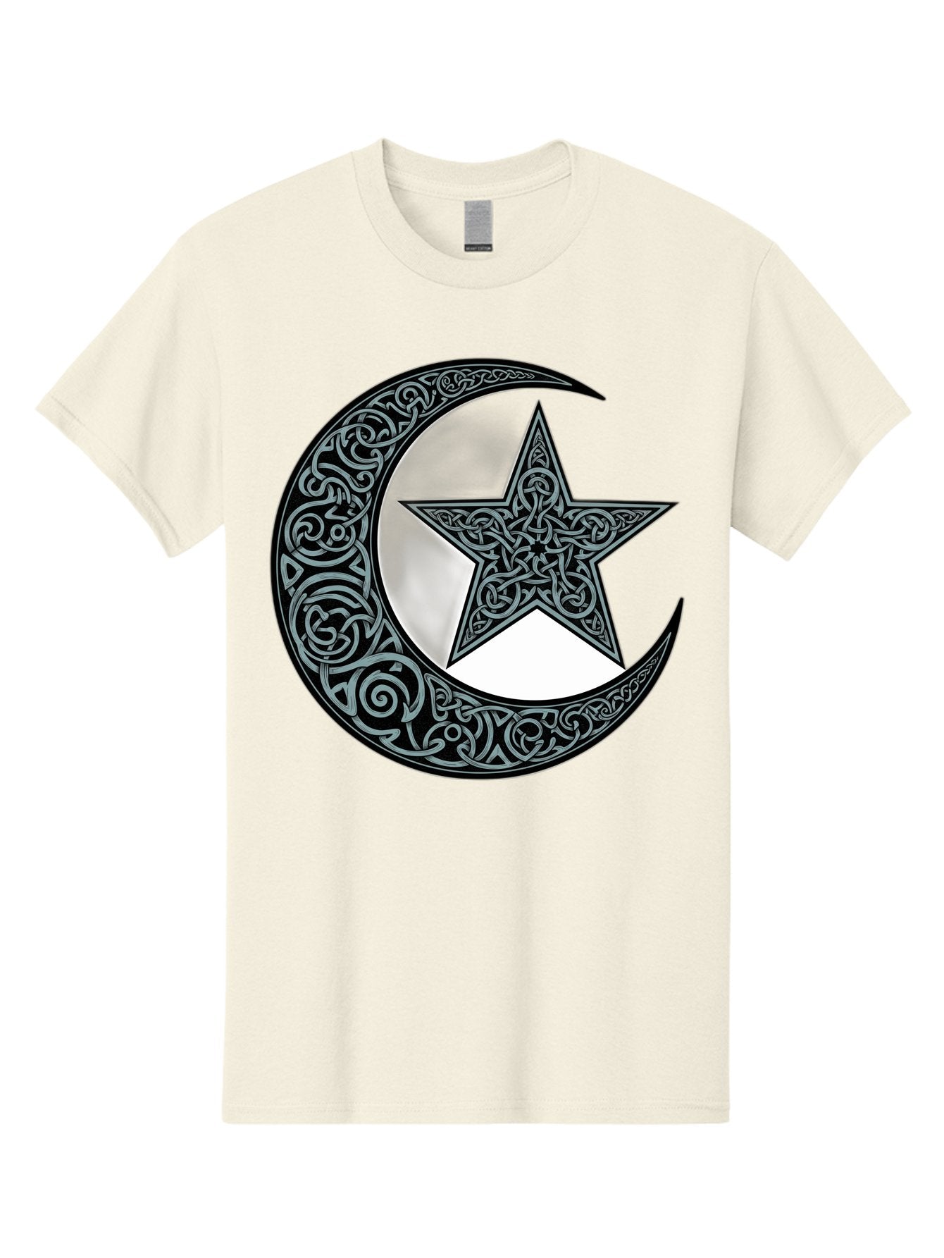 Crescent-Moon-Star Men'S Graphic Tee, 100% Cotton, Comfortable Casual Summer Wear, Machine Washable, Crescent Moon, Star Symbol, Islamic Symbol, Arabic Art, Intricate Designs, Ornate Patterns, Cultural Heritage, Islamic Art, Bac933 15