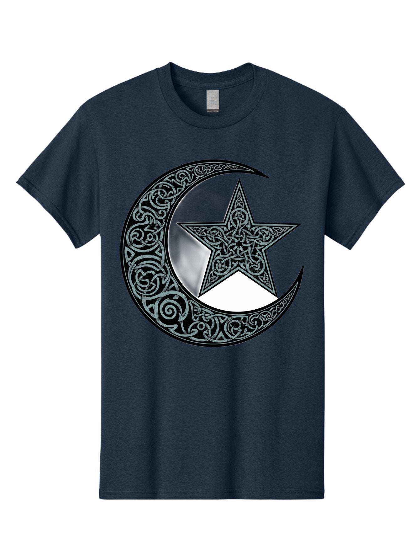Crescent-Moon-Star Men'S Graphic Tee, 100% Cotton, Comfortable Casual Summer Wear, Machine Washable, Crescent Moon, Star Symbol, Islamic Symbol, Arabic Art, Intricate Designs, Ornate Patterns, Cultural Heritage, Islamic Art, Bac933 7