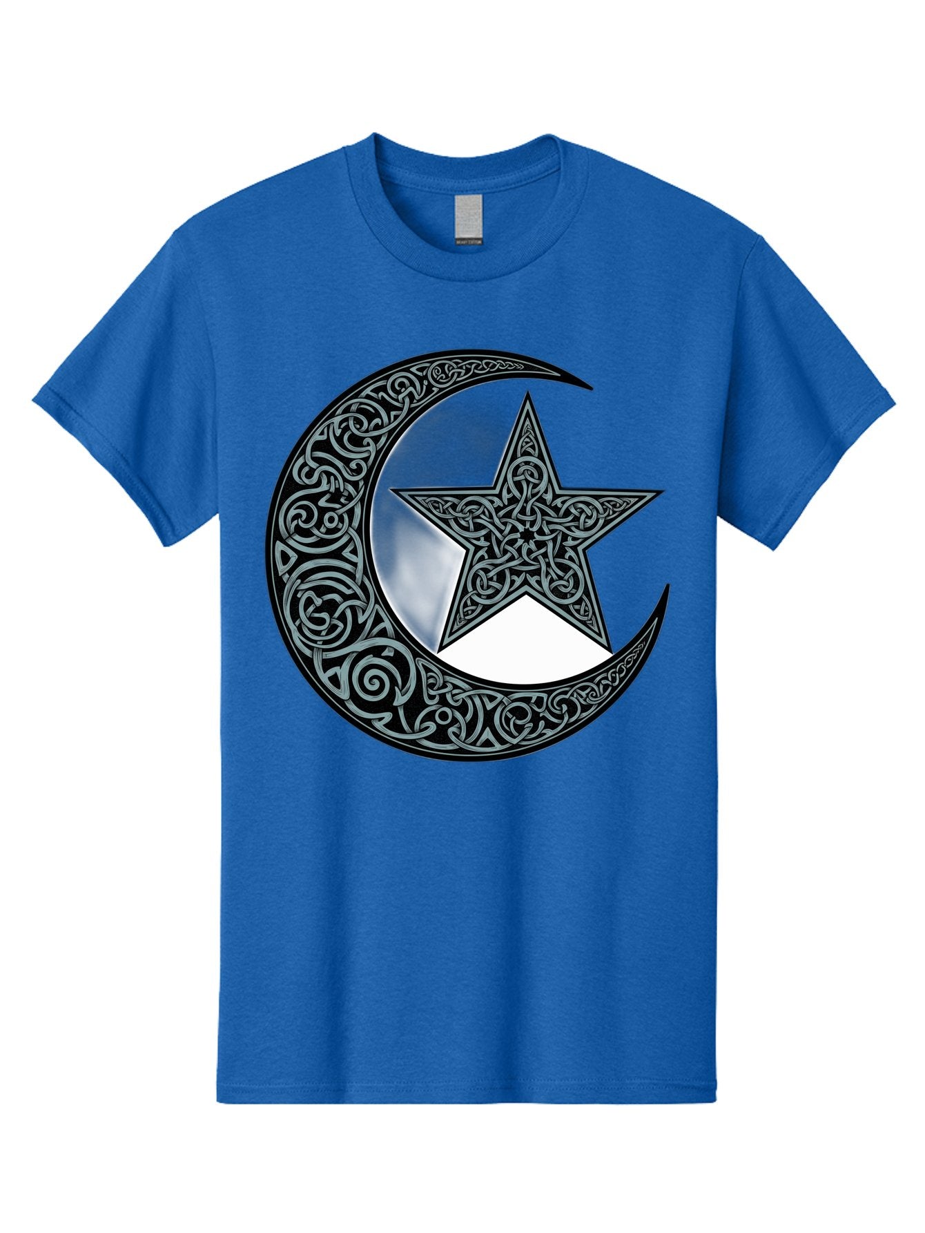 Crescent-Moon-Star Men'S Graphic Tee, 100% Cotton, Comfortable Casual Summer Wear, Machine Washable, Crescent Moon, Star Symbol, Islamic Symbol, Arabic Art, Intricate Designs, Ornate Patterns, Cultural Heritage, Islamic Art, Bac933 12