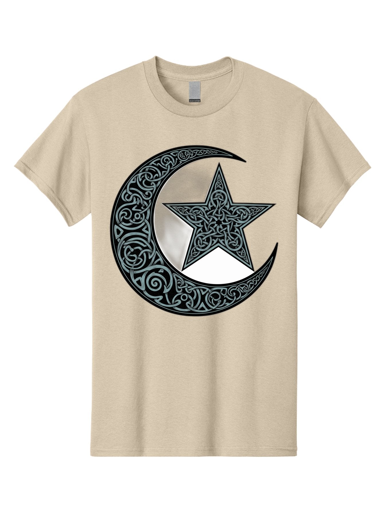 Crescent-Moon-Star Men'S Graphic Tee, 100% Cotton, Comfortable Casual Summer Wear, Machine Washable, Crescent Moon, Star Symbol, Islamic Symbol, Arabic Art, Intricate Designs, Ornate Patterns, Cultural Heritage, Islamic Art, Bac933 11