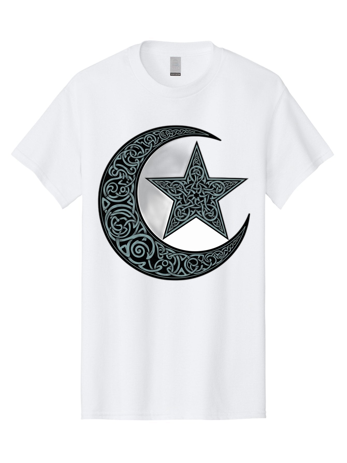 Crescent-Moon-Star Men'S Graphic Tee, 100% Cotton, Comfortable Casual Summer Wear, Machine Washable, Crescent Moon, Star Symbol, Islamic Symbol, Arabic Art, Intricate Designs, Ornate Patterns, Cultural Heritage, Islamic Art, Bac933 13