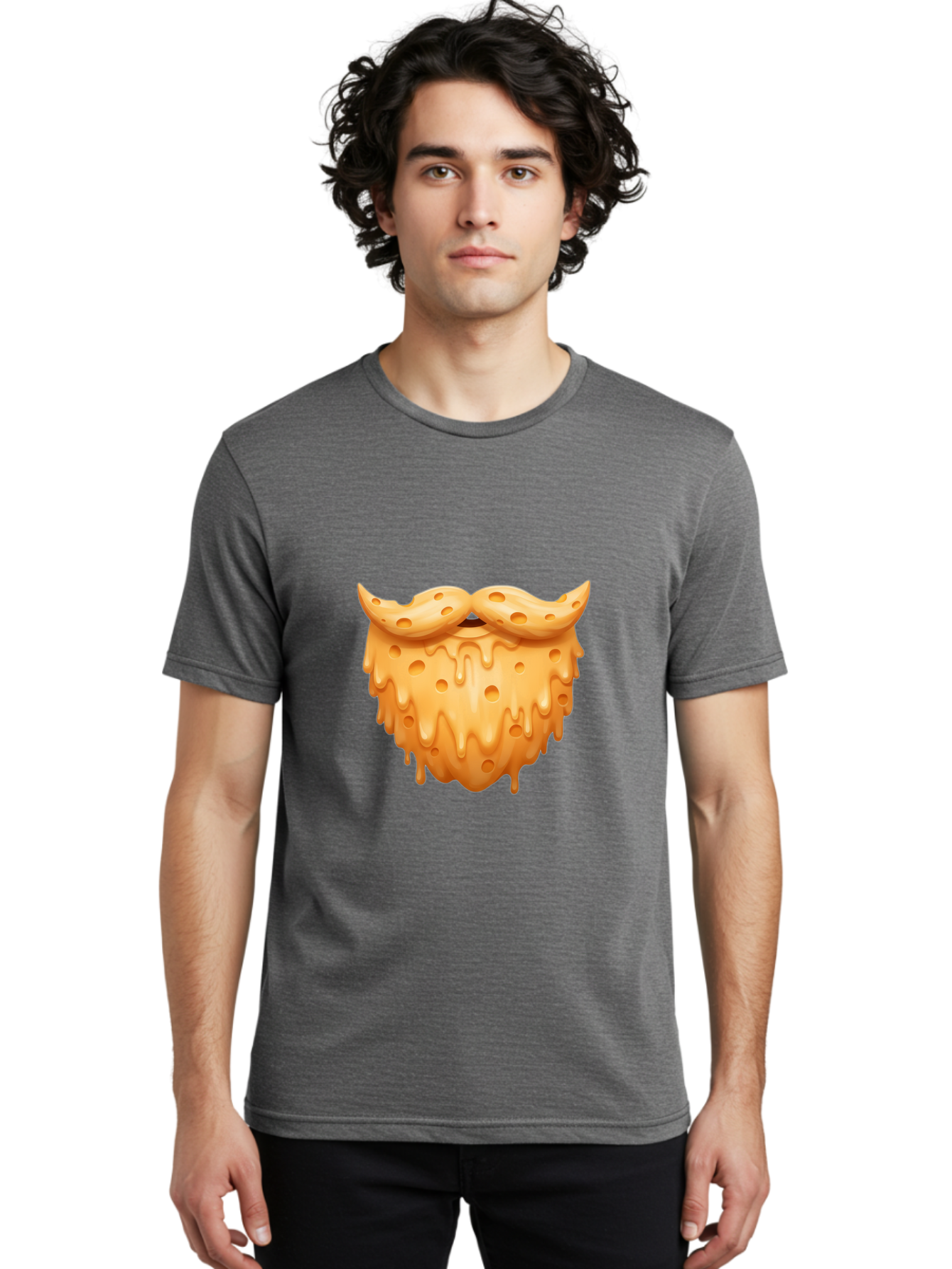 Croissant-With-Mustache Men'S Graphic Tee, 100% Cotton, Comfortable Casual Summer Wear, Machine Washable, Doughnut With Mustache, Sweet Treats, Baked Goods, Quirky Humor, Funny Faces, Dessert Lovers, Creative Food Art, Playful Graphics Bac936 19