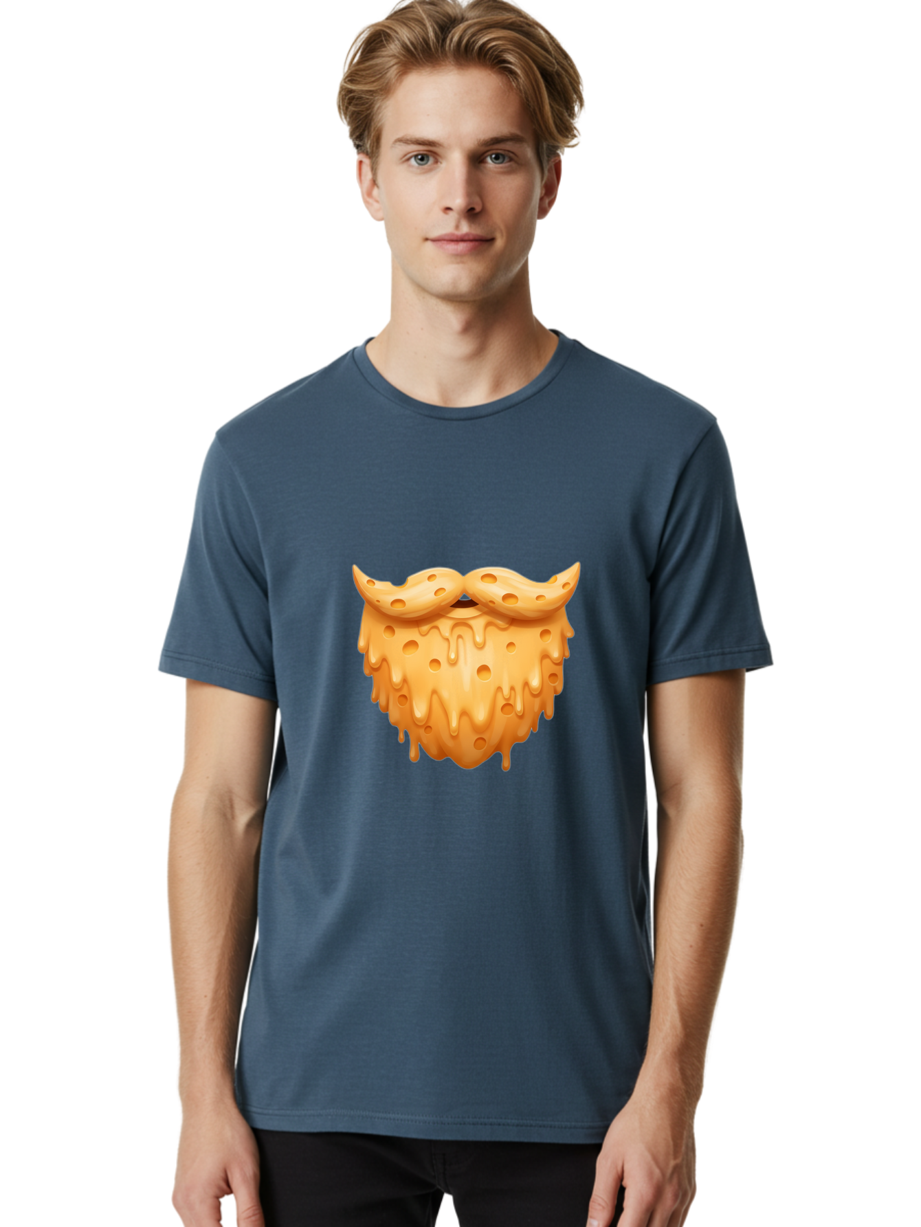 Croissant-With-Mustache Men'S Graphic Tee, 100% Cotton, Comfortable Casual Summer Wear, Machine Washable, Doughnut With Mustache, Sweet Treats, Baked Goods, Quirky Humor, Funny Faces, Dessert Lovers, Creative Food Art, Playful Graphics Bac936 29