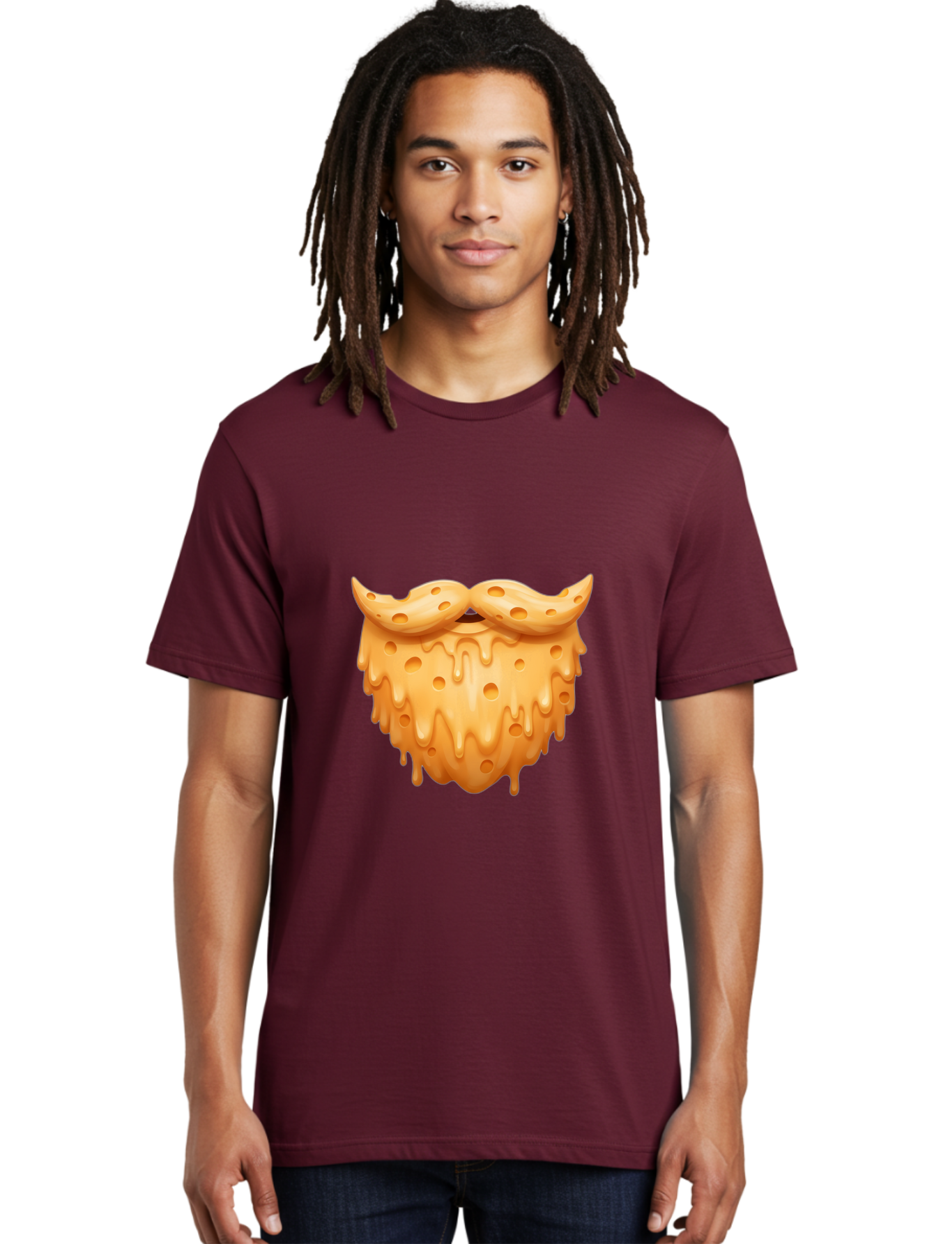 Croissant-With-Mustache Men'S Graphic Tee, 100% Cotton, Comfortable Casual Summer Wear, Machine Washable, Doughnut With Mustache, Sweet Treats, Baked Goods, Quirky Humor, Funny Faces, Dessert Lovers, Creative Food Art, Playful Graphics Bac936 30