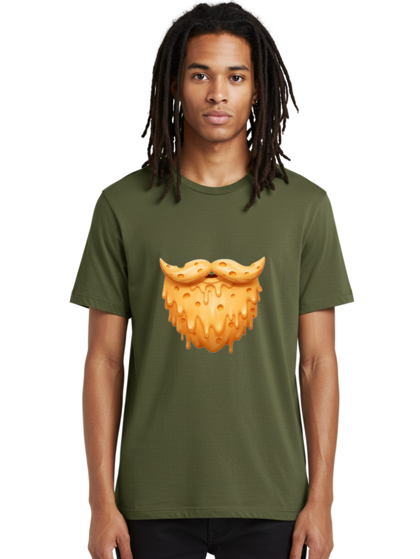 Croissant-With-Mustache Men'S Graphic Tee, 100% Cotton, Comfortable Casual Summer Wear, Machine Washable, Doughnut With Mustache, Sweet Treats, Baked Goods, Quirky Humor, Funny Faces, Dessert Lovers, Creative Food Art, Playful Graphics Bac936 24