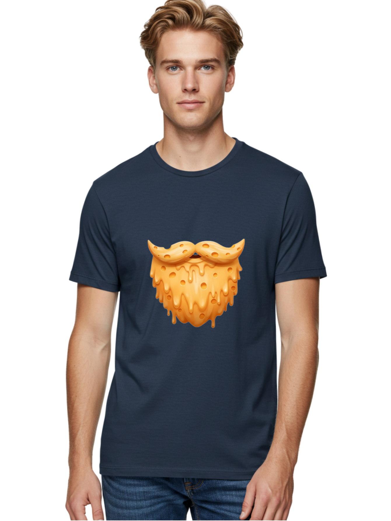Croissant-With-Mustache Men'S Graphic Tee, 100% Cotton, Comfortable Casual Summer Wear, Machine Washable, Doughnut With Mustache, Sweet Treats, Baked Goods, Quirky Humor, Funny Faces, Dessert Lovers, Creative Food Art, Playful Graphics Bac936 21