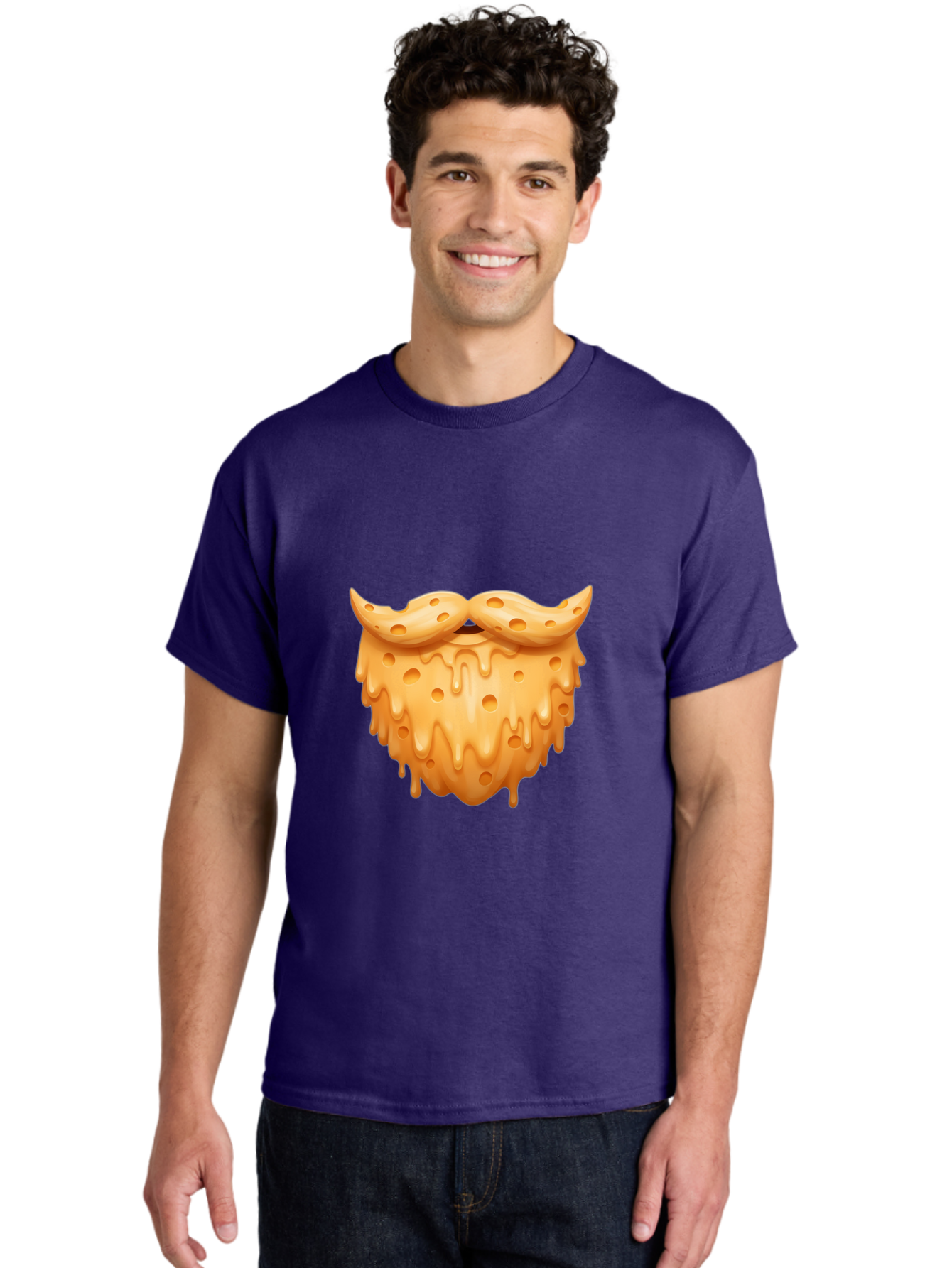 Croissant-With-Mustache Men'S Graphic Tee, 100% Cotton, Comfortable Casual Summer Wear, Machine Washable, Doughnut With Mustache, Sweet Treats, Baked Goods, Quirky Humor, Funny Faces, Dessert Lovers, Creative Food Art, Playful Graphics Bac936 26