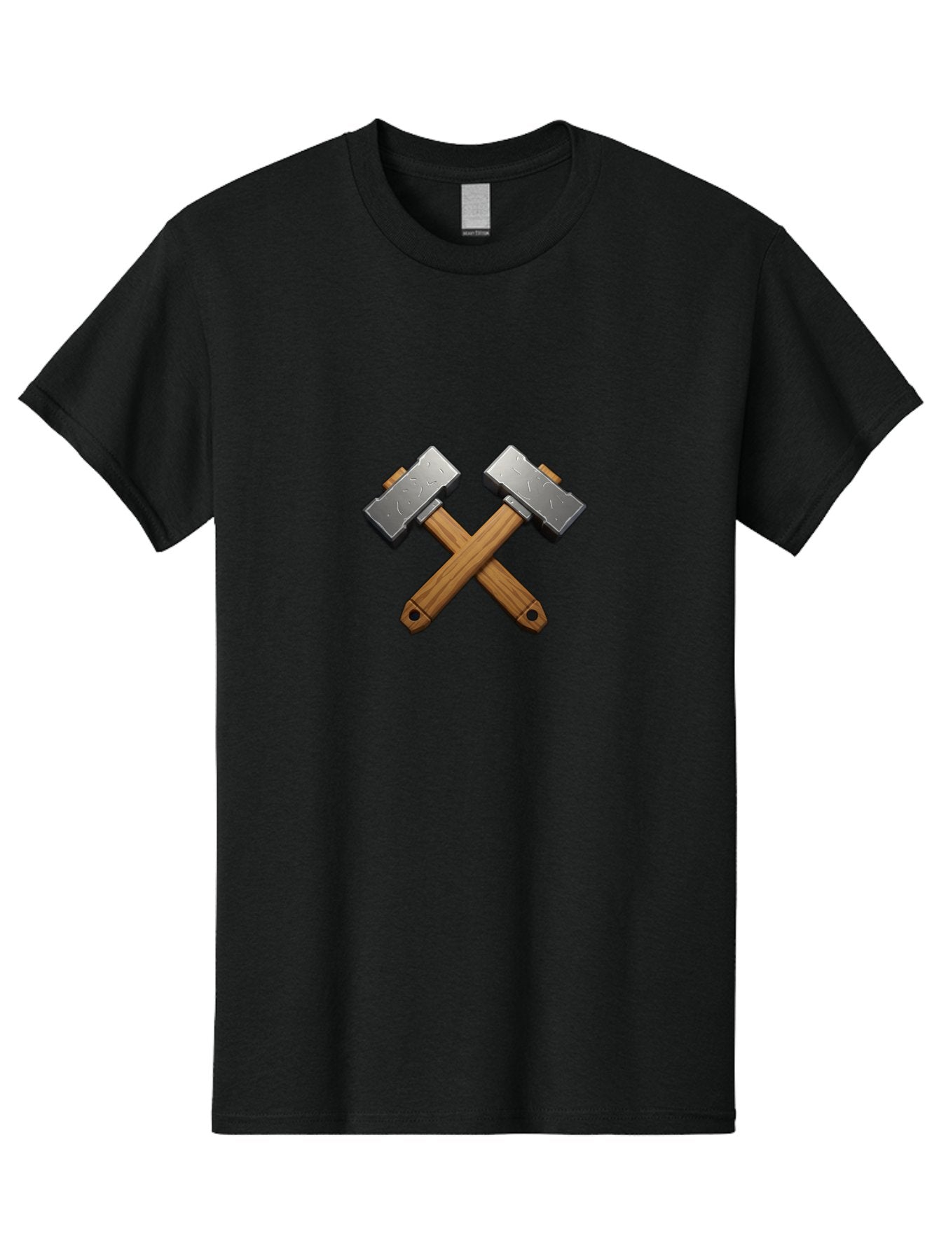 Crossed-Hammers Men'S Graphic Tee, 100% Cotton, Comfortable Casual Summer Wear, Machine Washable, Crossed Hammers, Hammer Icon, Diy Tools, Crafting Symbol, Workshop Essentials, Industrial Design, Wooden Handles, Metal Heads, Toolset Bac939 11