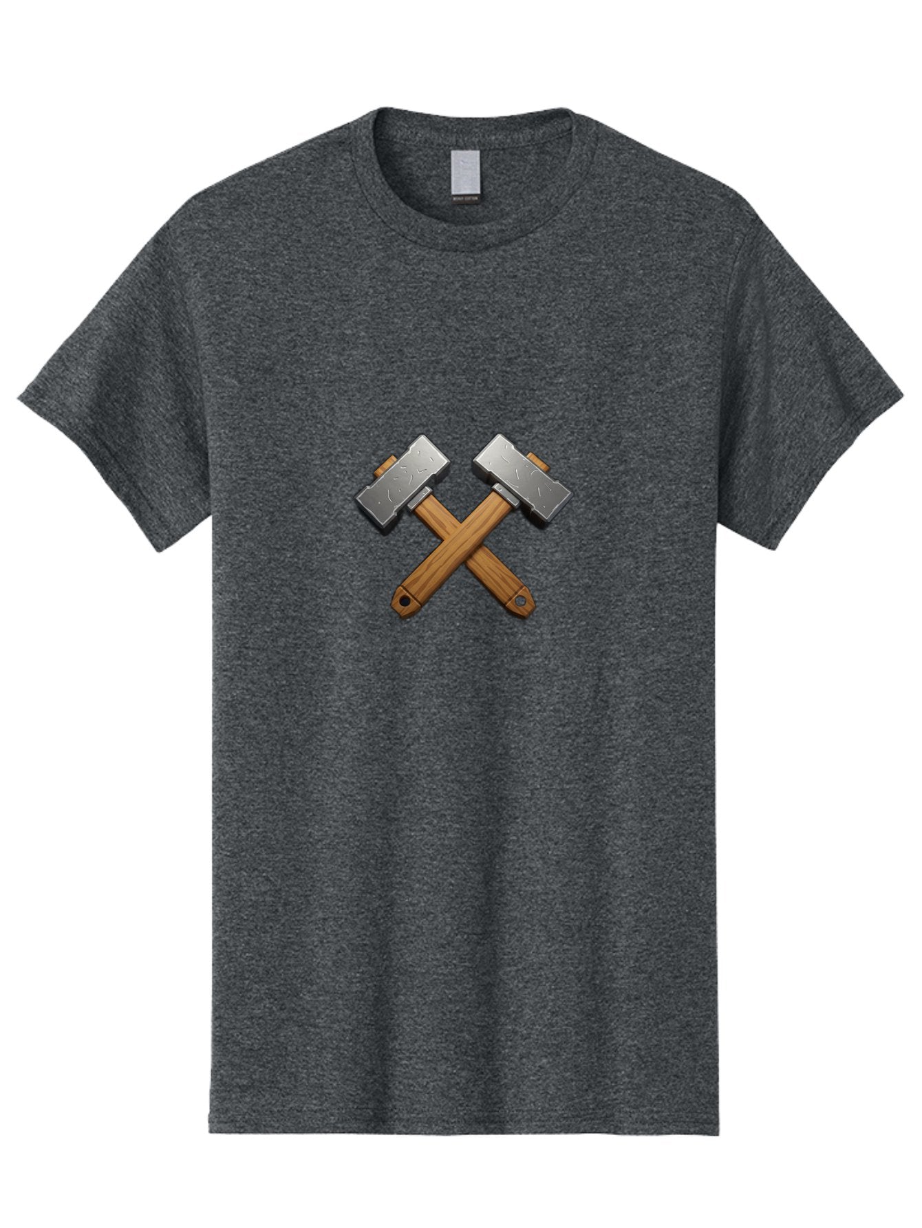 Crossed-Hammers Men'S Graphic Tee, 100% Cotton, Comfortable Casual Summer Wear, Machine Washable, Crossed Hammers, Hammer Icon, Diy Tools, Crafting Symbol, Workshop Essentials, Industrial Design, Wooden Handles, Metal Heads, Toolset Bac939 9