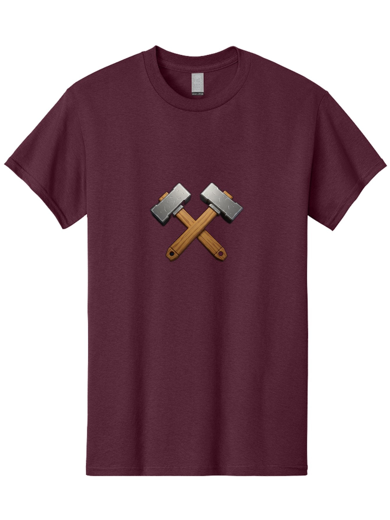 Crossed-Hammers Men'S Graphic Tee, 100% Cotton, Comfortable Casual Summer Wear, Machine Washable, Crossed Hammers, Hammer Icon, Diy Tools, Crafting Symbol, Workshop Essentials, Industrial Design, Wooden Handles, Metal Heads, Toolset Bac939 13