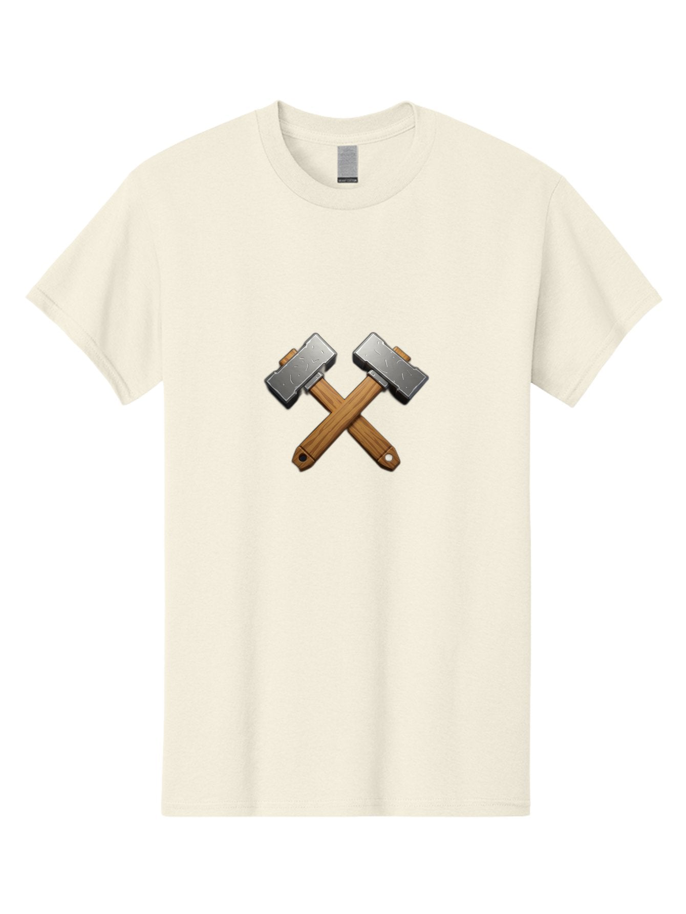 Crossed-Hammers Men'S Graphic Tee, 100% Cotton, Comfortable Casual Summer Wear, Machine Washable, Crossed Hammers, Hammer Icon, Diy Tools, Crafting Symbol, Workshop Essentials, Industrial Design, Wooden Handles, Metal Heads, Toolset Bac939 7