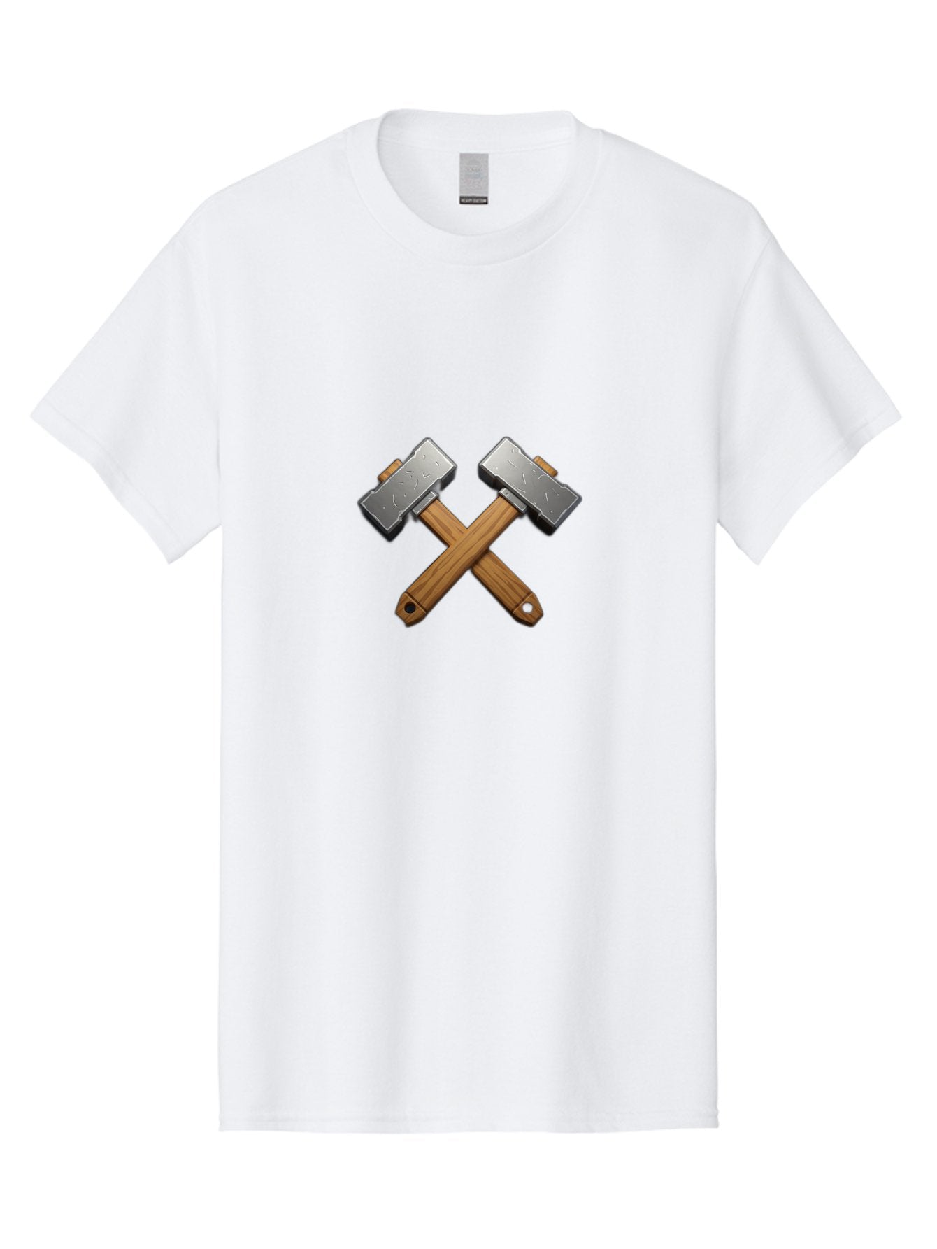 Crossed-Hammers Men'S Graphic Tee, 100% Cotton, Comfortable Casual Summer Wear, Machine Washable, Crossed Hammers, Hammer Icon, Diy Tools, Crafting Symbol, Workshop Essentials, Industrial Design, Wooden Handles, Metal Heads, Toolset Bac939 8