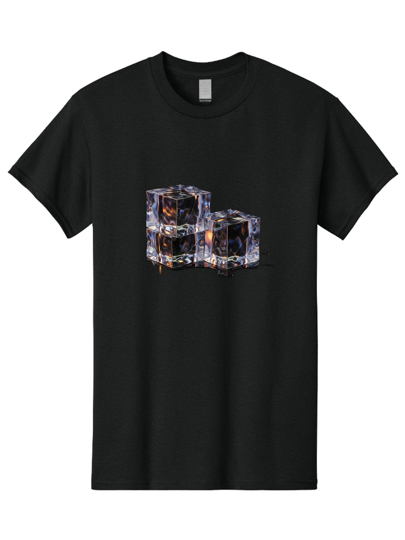 Crystal-Cubes Men'S Graphic Tee, 100% Cotton, Comfortable Casual Summer Wear, Machine Washable, Glass Cubes, Transparent Decor, Modern Lighting, Cube-Shaped Lamp, Minimalist Design, Contemporary Style, Sleek Furniture, Geometric Shapes Bac950 7