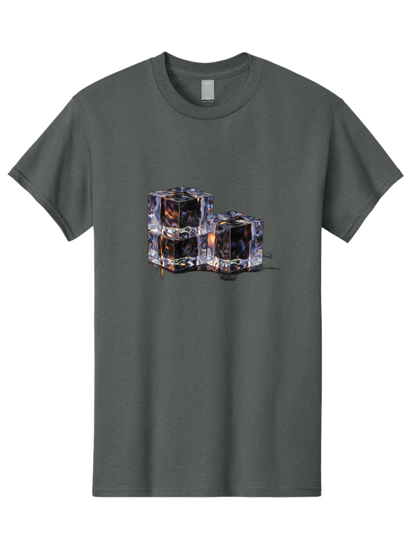 Crystal-Cubes Men'S Graphic Tee, 100% Cotton, Comfortable Casual Summer Wear, Machine Washable, Glass Cubes, Transparent Decor, Modern Lighting, Cube-Shaped Lamp, Minimalist Design, Contemporary Style, Sleek Furniture, Geometric Shapes Bac950 4