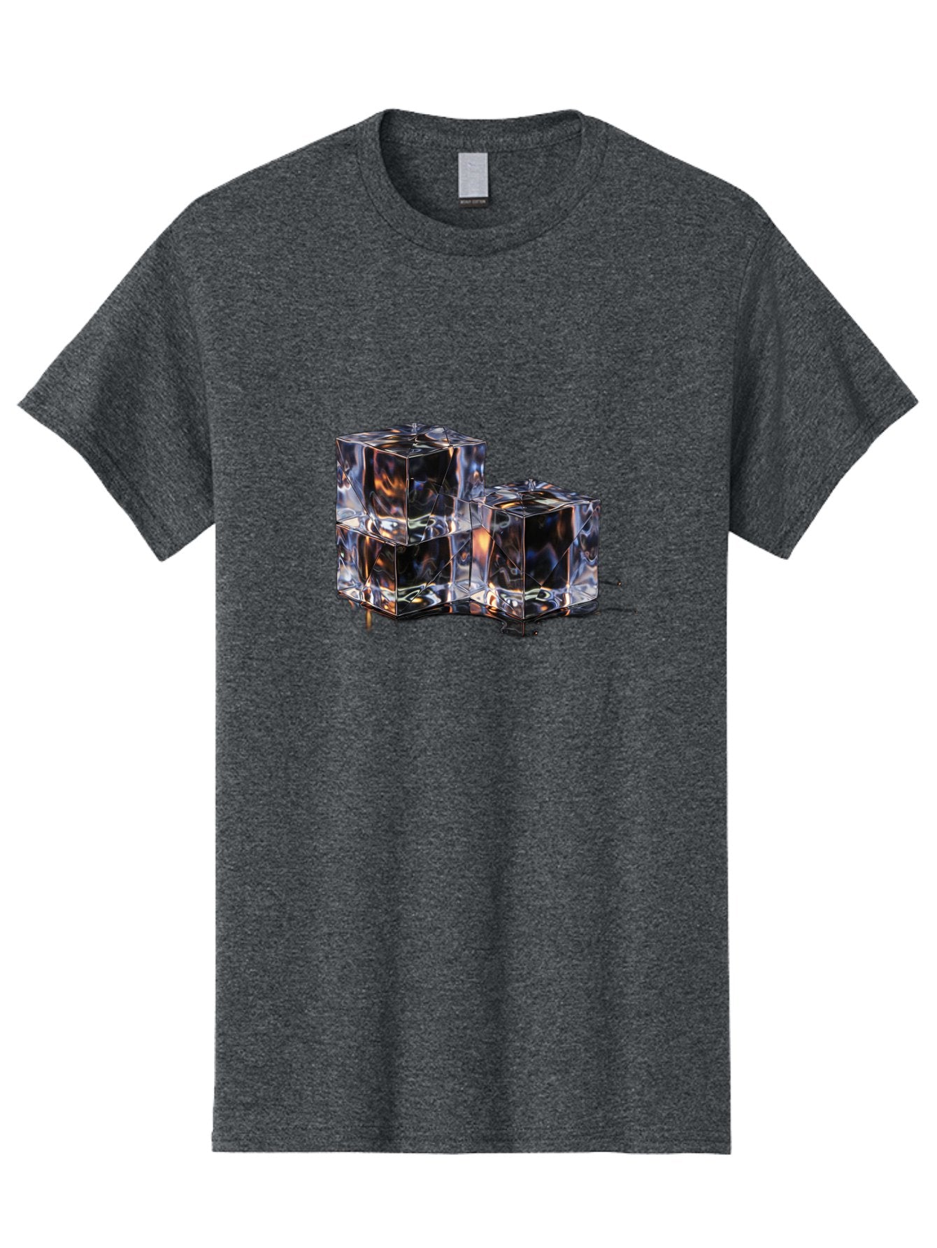Crystal-Cubes Men'S Graphic Tee, 100% Cotton, Comfortable Casual Summer Wear, Machine Washable, Glass Cubes, Transparent Decor, Modern Lighting, Cube-Shaped Lamp, Minimalist Design, Contemporary Style, Sleek Furniture, Geometric Shapes Bac950 6