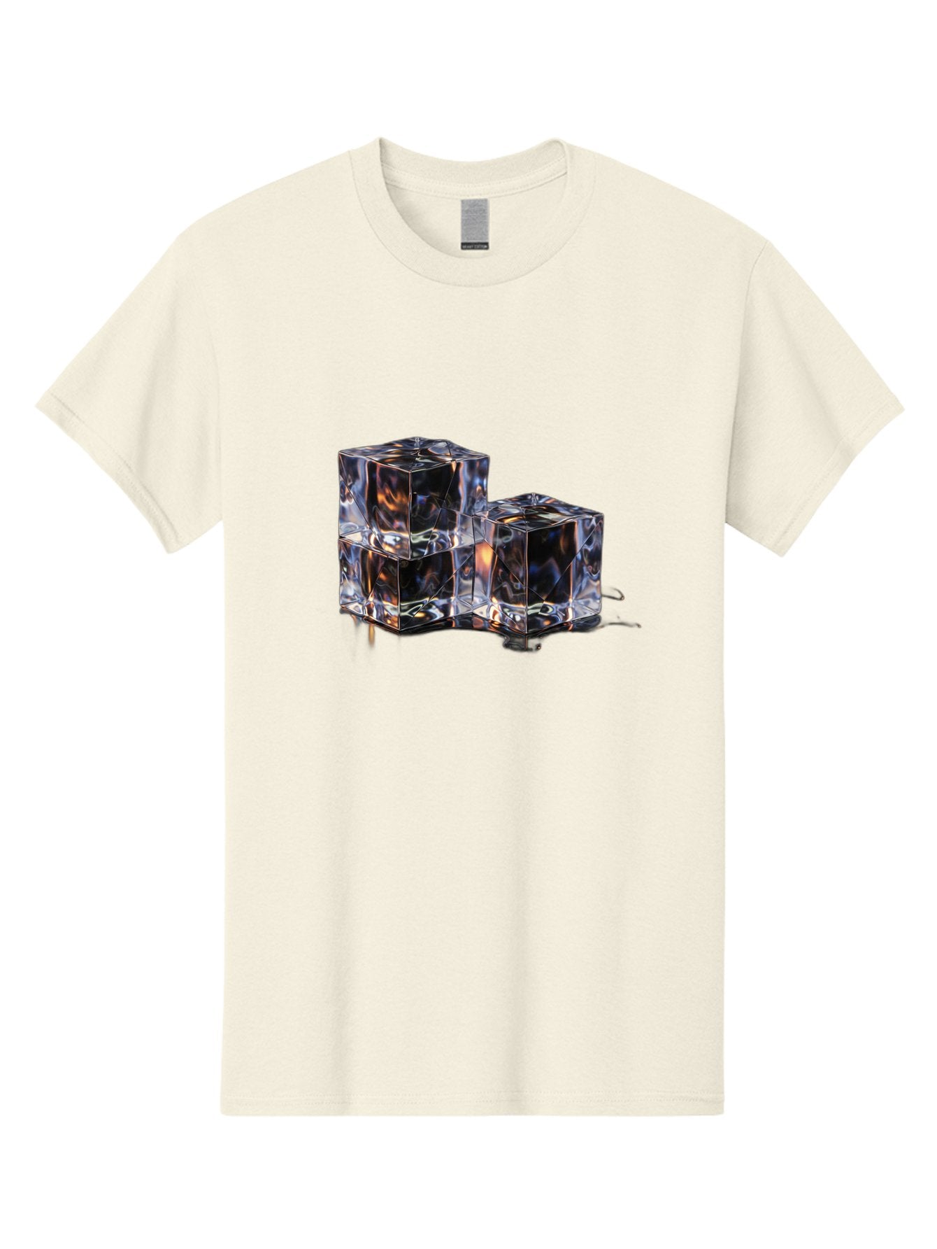 Crystal-Cubes Men'S Graphic Tee, 100% Cotton, Comfortable Casual Summer Wear, Machine Washable, Glass Cubes, Transparent Decor, Modern Lighting, Cube-Shaped Lamp, Minimalist Design, Contemporary Style, Sleek Furniture, Geometric Shapes Bac950