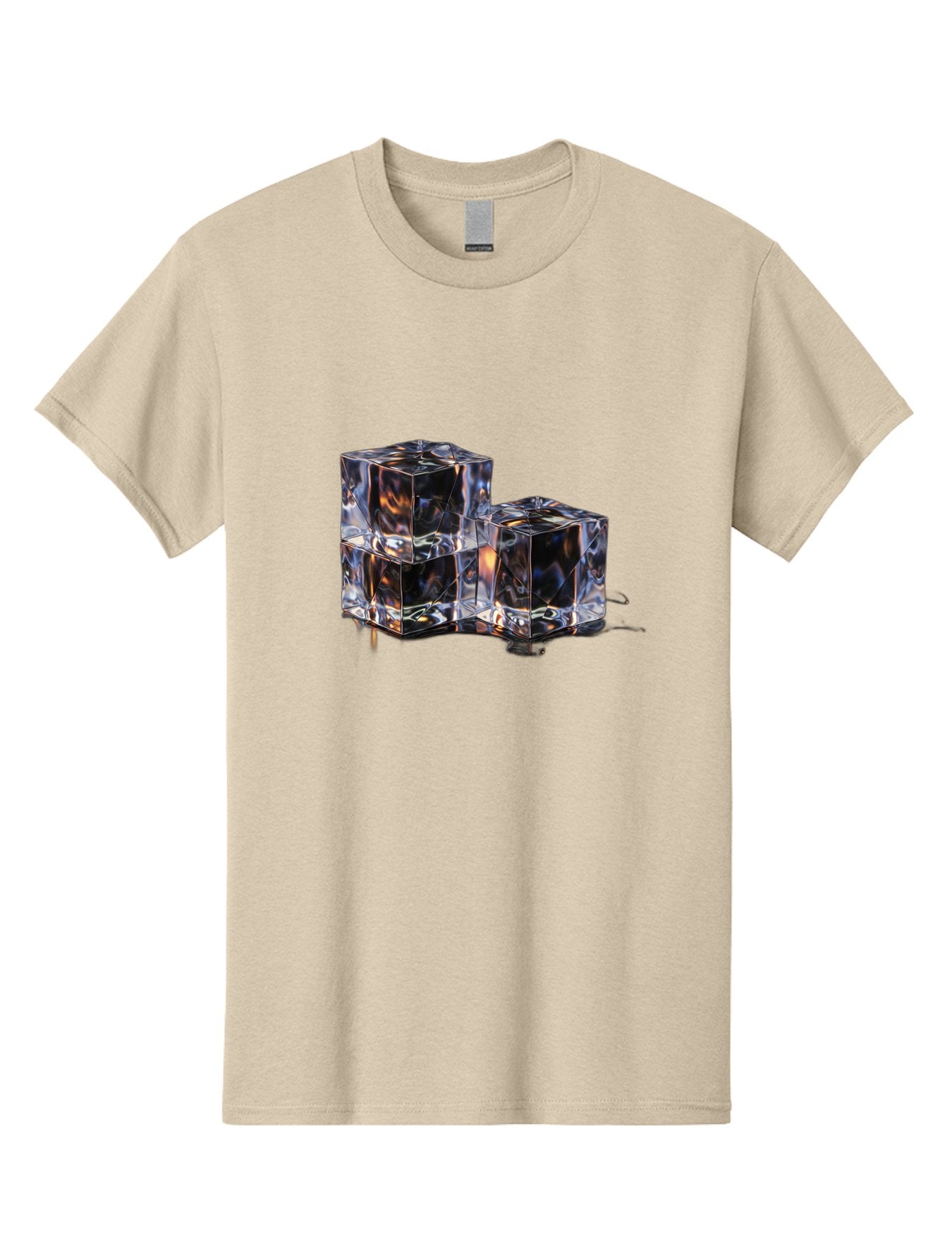 Crystal-Cubes Men'S Graphic Tee, 100% Cotton, Comfortable Casual Summer Wear, Machine Washable, Glass Cubes, Transparent Decor, Modern Lighting, Cube-Shaped Lamp, Minimalist Design, Contemporary Style, Sleek Furniture, Geometric Shapes Bac950 11