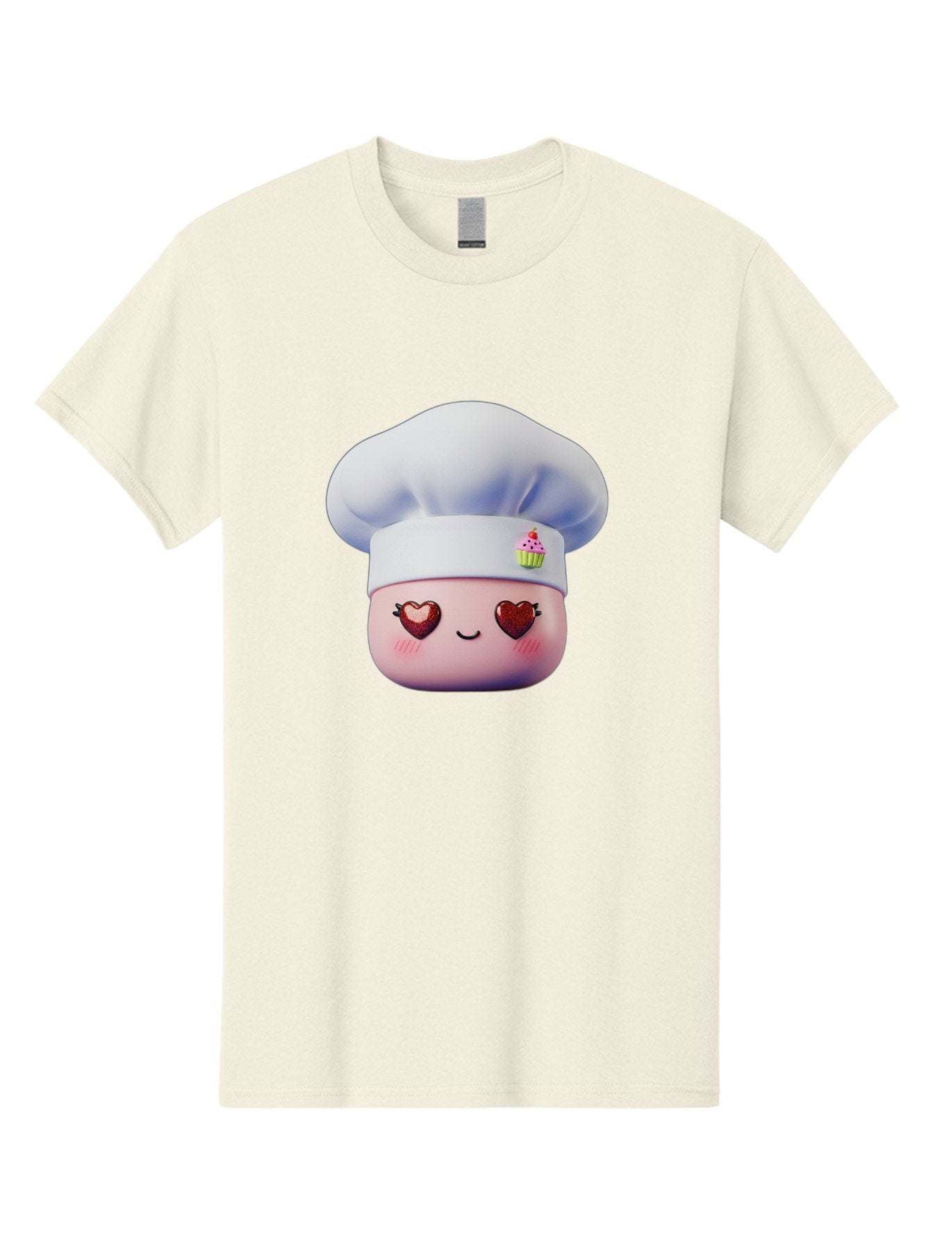 Cupcake-Chef Men'S Graphic Tee, 100% Cotton, Comfortable Casual Summer Wear, Machine Washable, Cartoon Chef, Baker Character, Sweet Treats, Heart-Shaped Eyes, Dessert Design, Baking Love, Pastry Chef Hat, Cute Pastel Colors, Whimsical Bakery Bac956 8