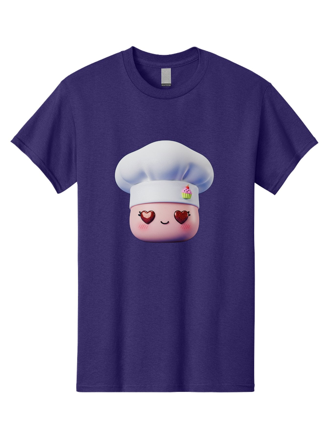 Cupcake-Chef Men'S Graphic Tee, 100% Cotton, Comfortable Casual Summer Wear, Machine Washable, Cartoon Chef, Baker Character, Sweet Treats, Heart-Shaped Eyes, Dessert Design, Baking Love, Pastry Chef Hat, Cute Pastel Colors, Whimsical Bakery Bac956 9