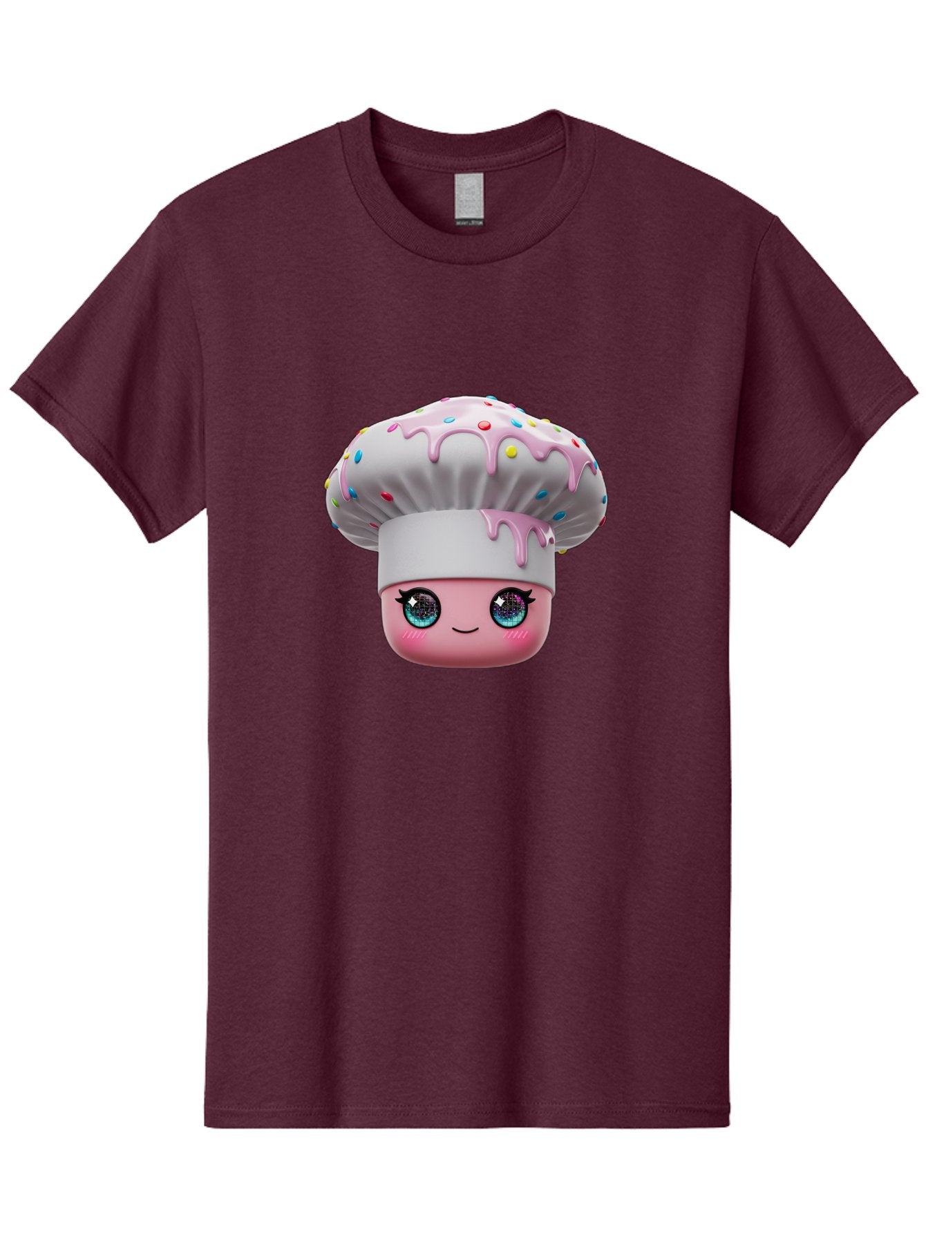 Cupcake Men'S Graphic Tee, 100% Cotton, Comfortable Casual Summer Wear, Machine Washable, Cartoon Cupcake, Cute Face, Sparkly Eyes, Pastel Colors, Sweet Treat, Dessert Illustration, Whimsical Design, Bakery Art, Foodie Graphics, Bac958 7