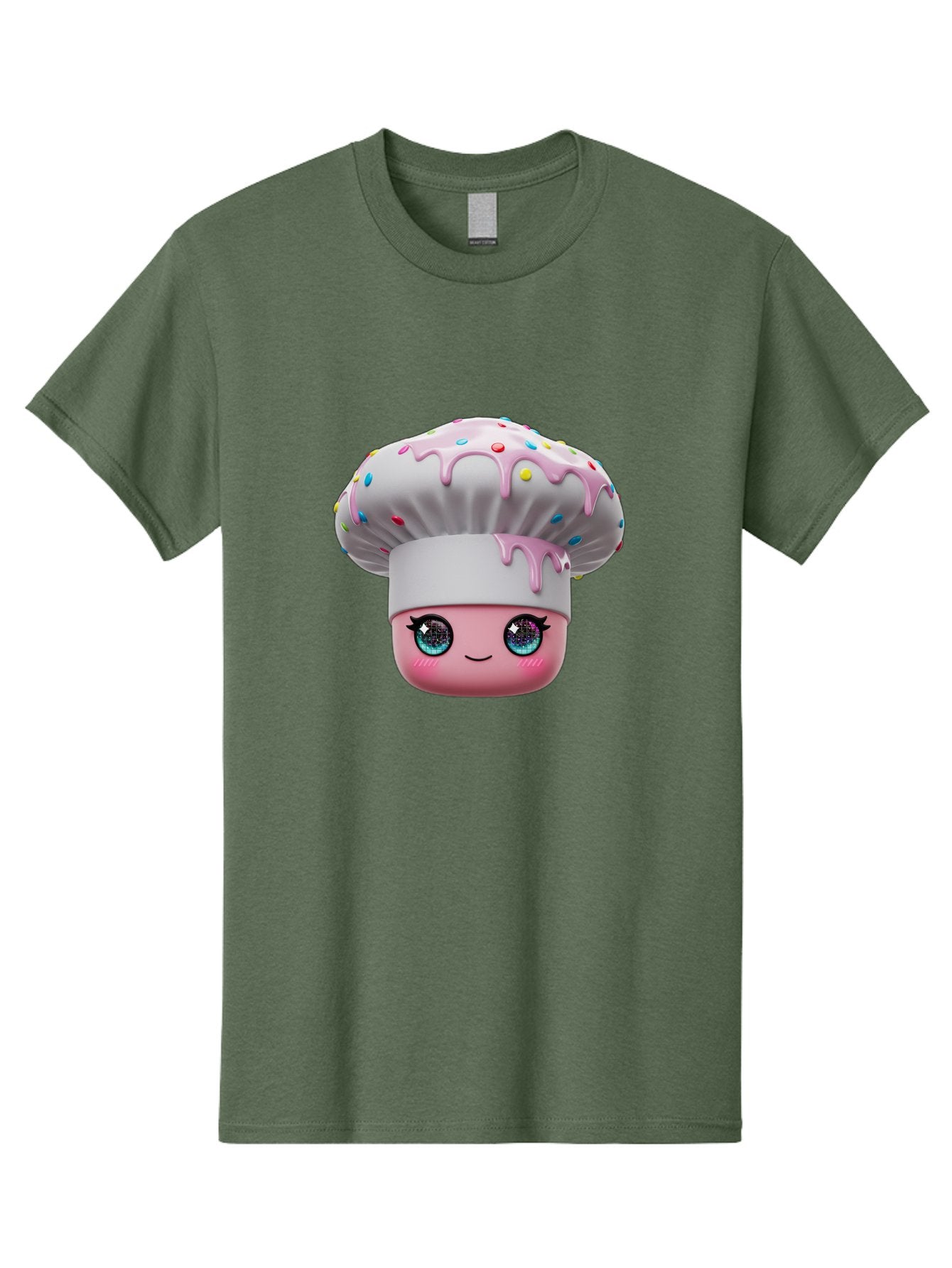Cupcake Men'S Graphic Tee, 100% Cotton, Comfortable Casual Summer Wear, Machine Washable, Cartoon Cupcake, Cute Face, Sparkly Eyes, Pastel Colors, Sweet Treat, Dessert Illustration, Whimsical Design, Bakery Art, Foodie Graphics, Bac958 10
