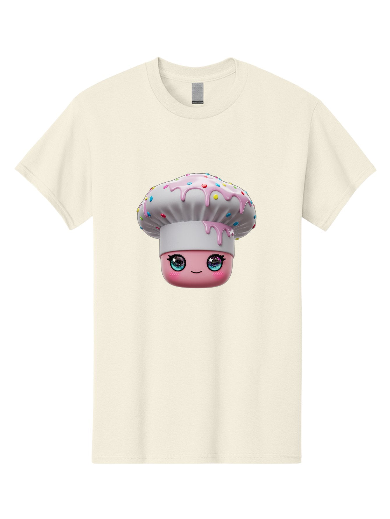 Cupcake Men'S Graphic Tee, 100% Cotton, Comfortable Casual Summer Wear, Machine Washable, Cartoon Cupcake, Cute Face, Sparkly Eyes, Pastel Colors, Sweet Treat, Dessert Illustration, Whimsical Design, Bakery Art, Foodie Graphics, Bac958 11