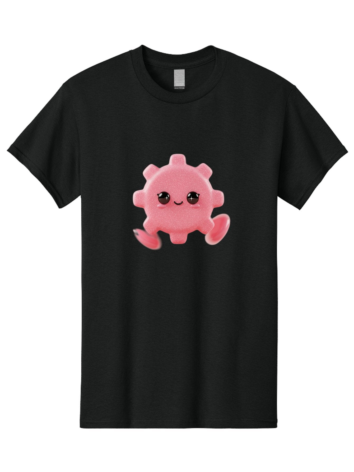Cute-Axolotl Men'S Graphic Tee, 100% Cotton, Comfortable Casual Summer Wear, Machine Washable, Pink Axolotl, Cute Cartoon Character, Smiling Face, Sparkly Eyes, Playful Creature, Adorable Animal, Kawaii Character, Fluffy Texture, Bac960 12