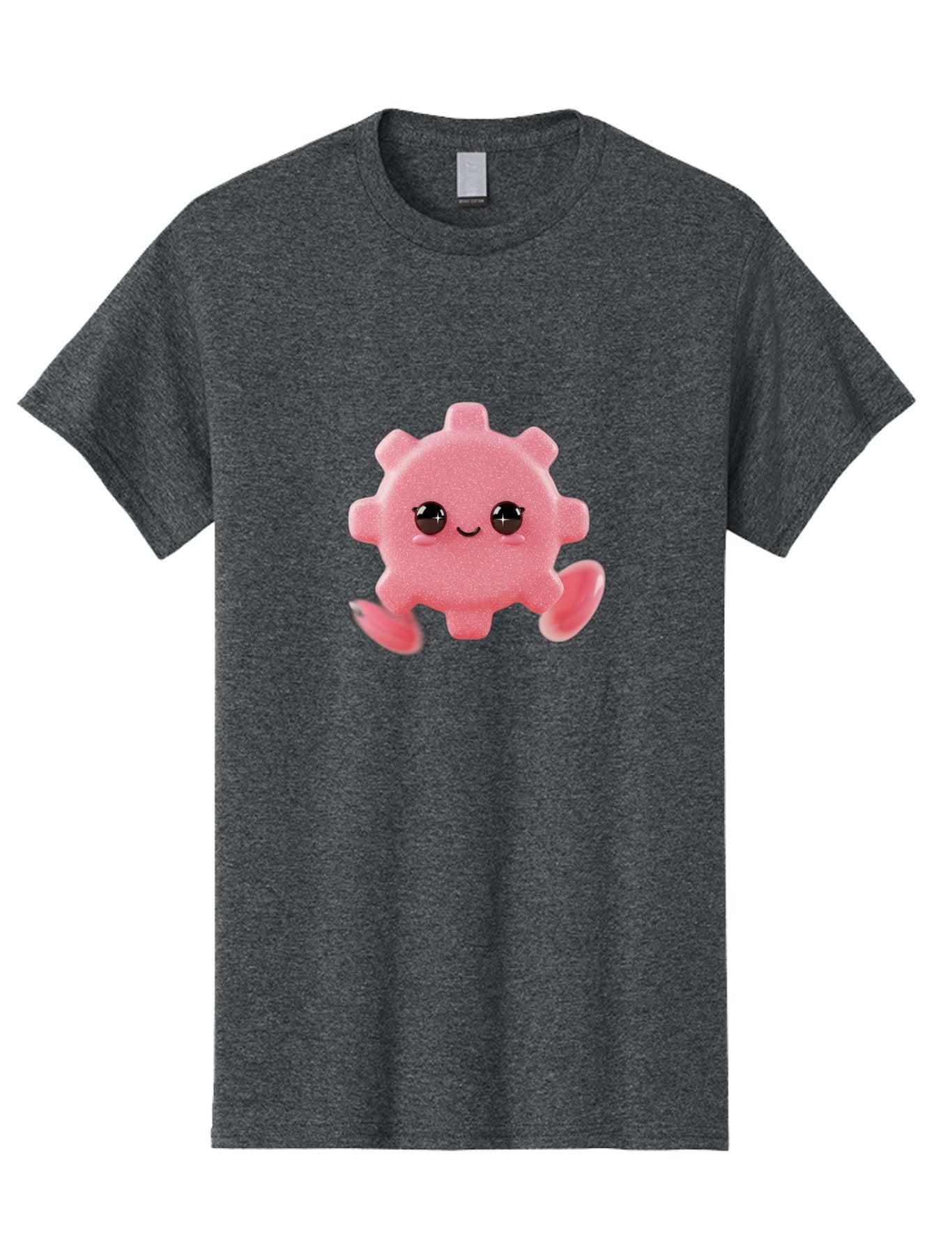 Cute-Axolotl Men'S Graphic Tee, 100% Cotton, Comfortable Casual Summer Wear, Machine Washable, Pink Axolotl, Cute Cartoon Character, Smiling Face, Sparkly Eyes, Playful Creature, Adorable Animal, Kawaii Character, Fluffy Texture, Bac960 11